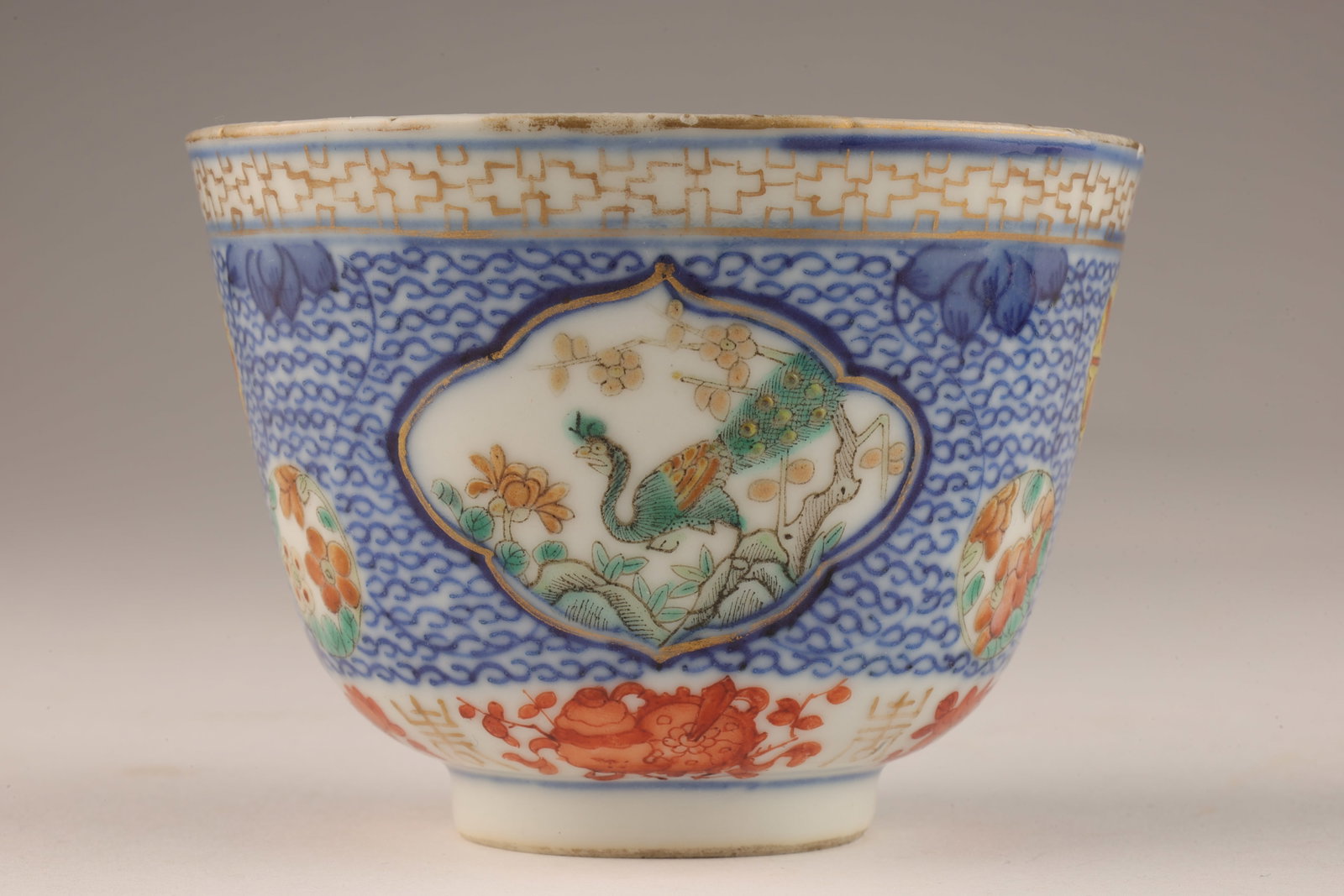 Antique Signed Chinese Painted Tea Bowl Cup: Antique Signed Chinese Painted Tea Bowl Cup. Some chips to rim, please see photos. 3.5 inches diameter x 2.5 H.