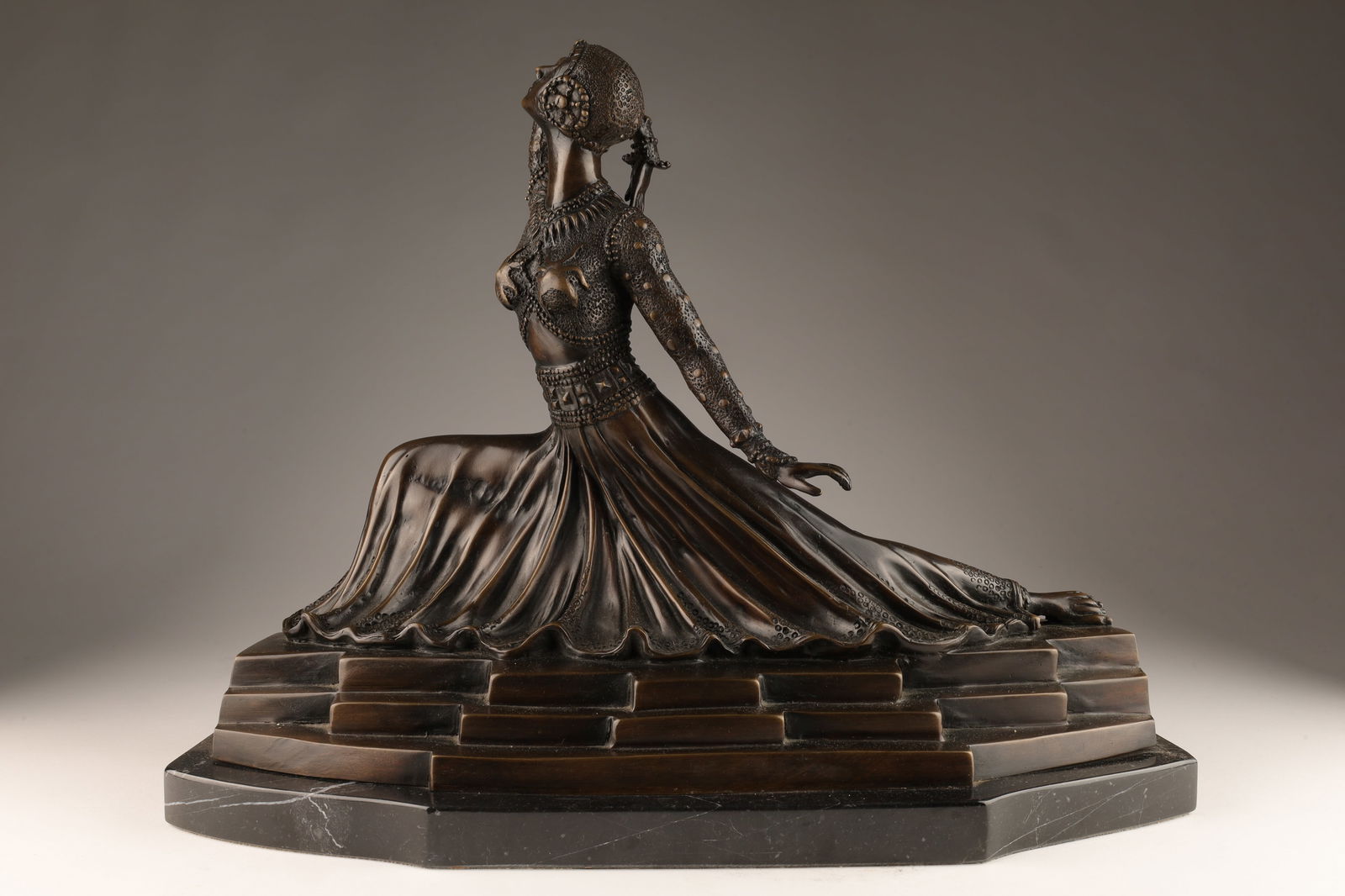 After Chiparus Art Deco Style Bronze Lady Dancer (1 of 9)