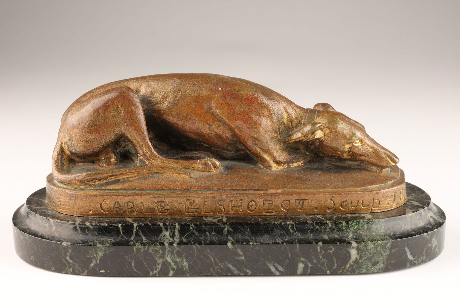 Carle Elshoecht Gilt Bronze Sculpture Greyhound (1 of 9)