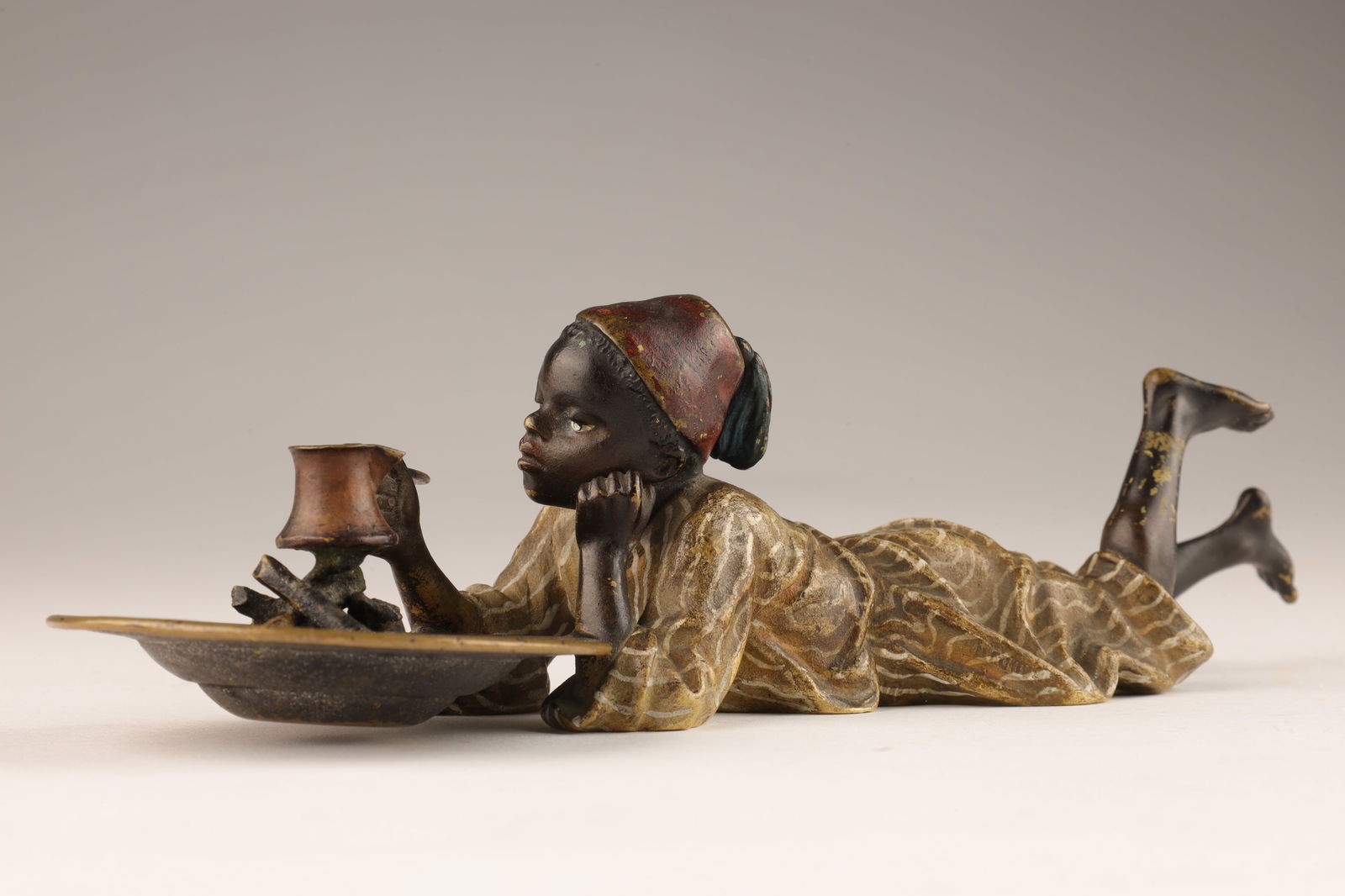 Franz Bergman Cold Painted Bronze Boy Coffee Maker (1 of 7)