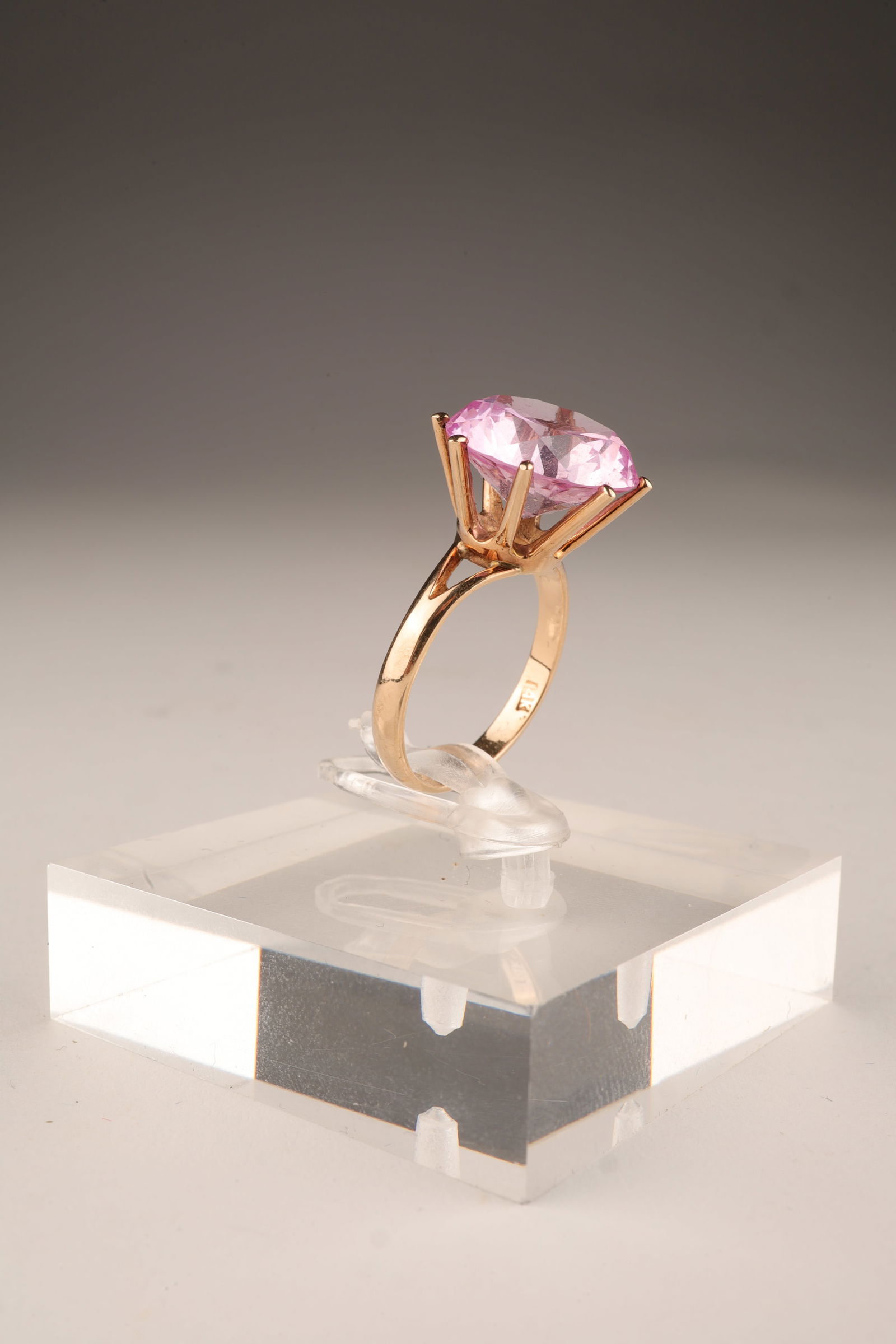 14K Gold Faceted Pink Sapphire Ring (1 of 8)