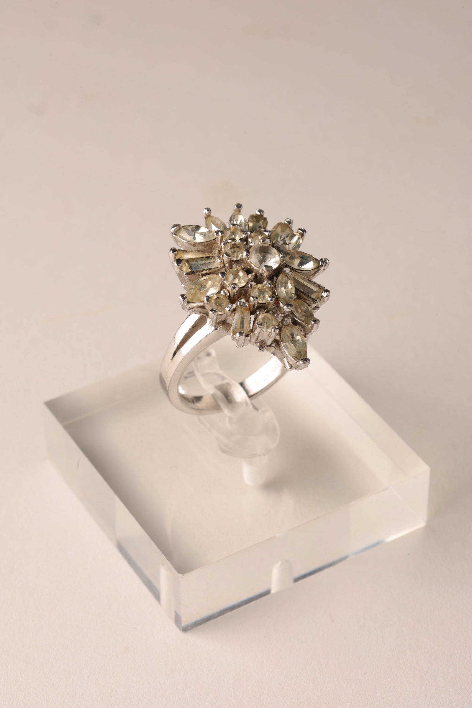 Panet Sterling Silver and Rhinestone Cocktail Ring (1 of 9)
