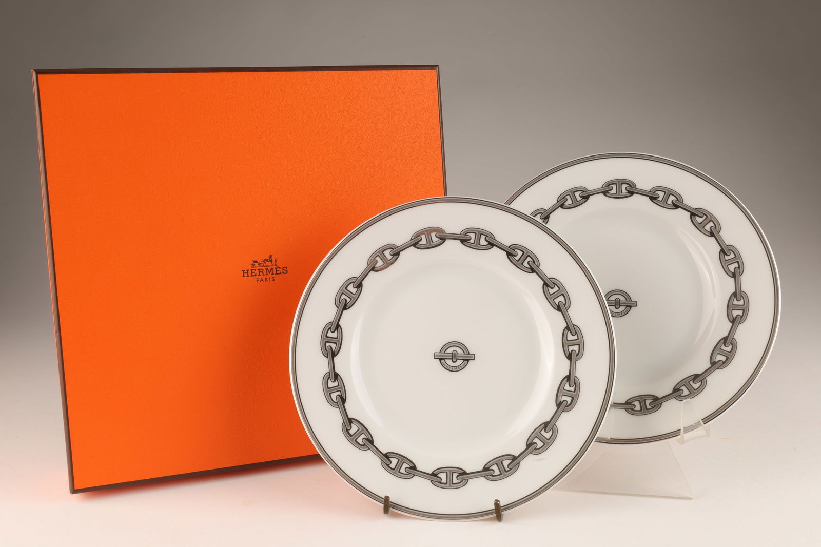 Hermes Chaine d'Ancre Platinum Bread Butter Plates (1 of 8)