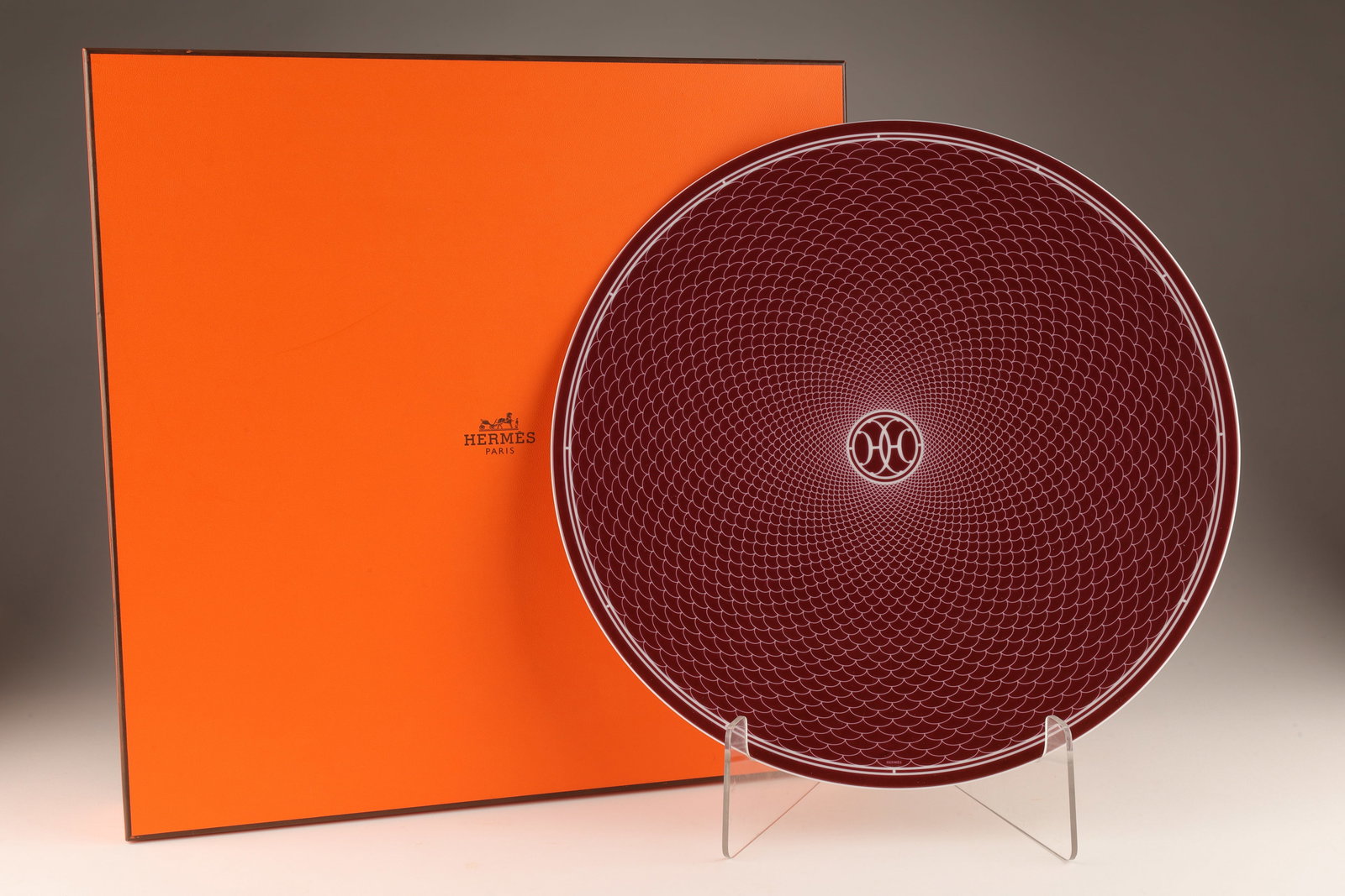 Hermes Porcelain H Deco Rouge Presentation Plate (1 of 9)