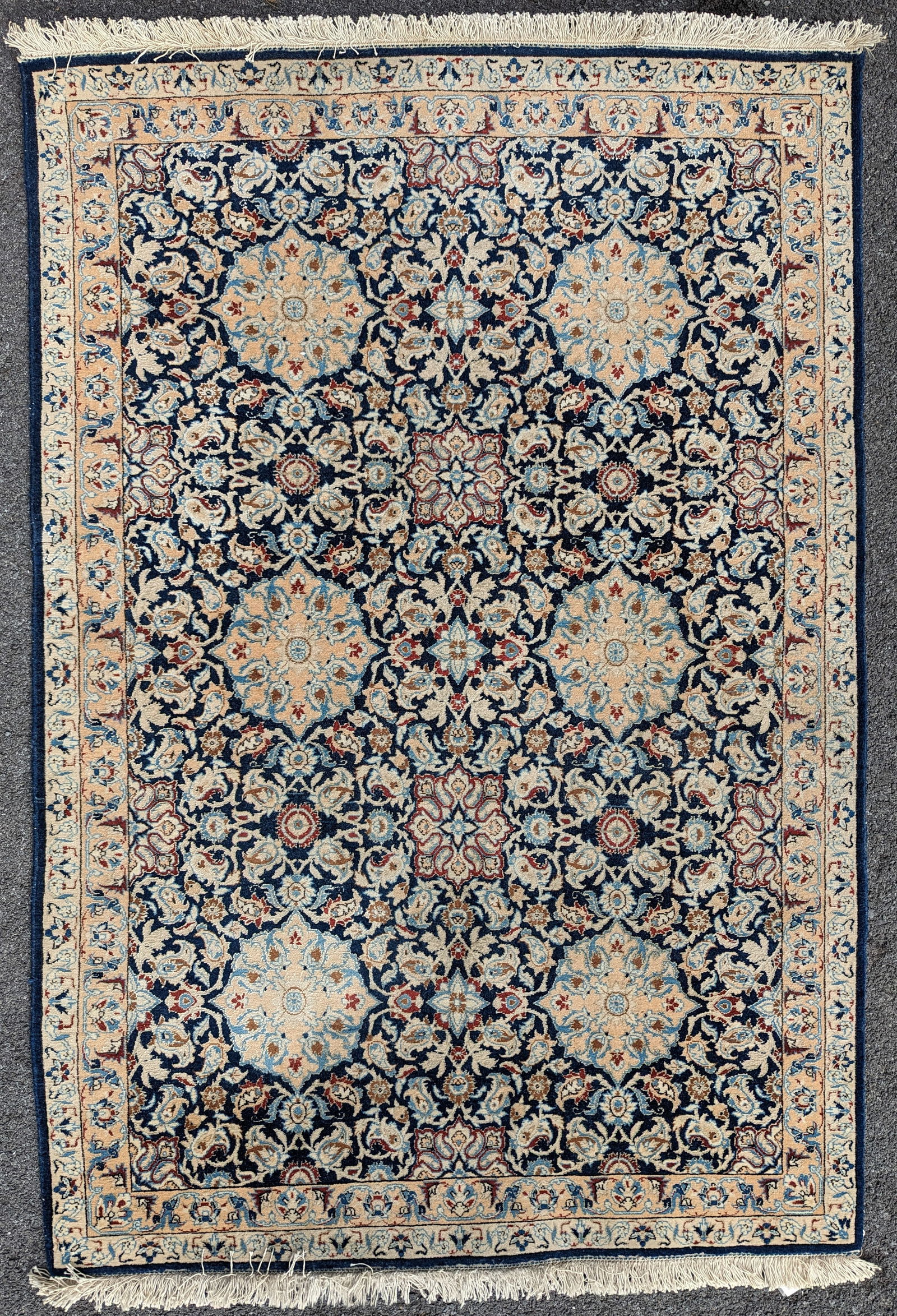 Middle Eastern Nain Wool Silk Blue Rug Carpet (1 of 3)