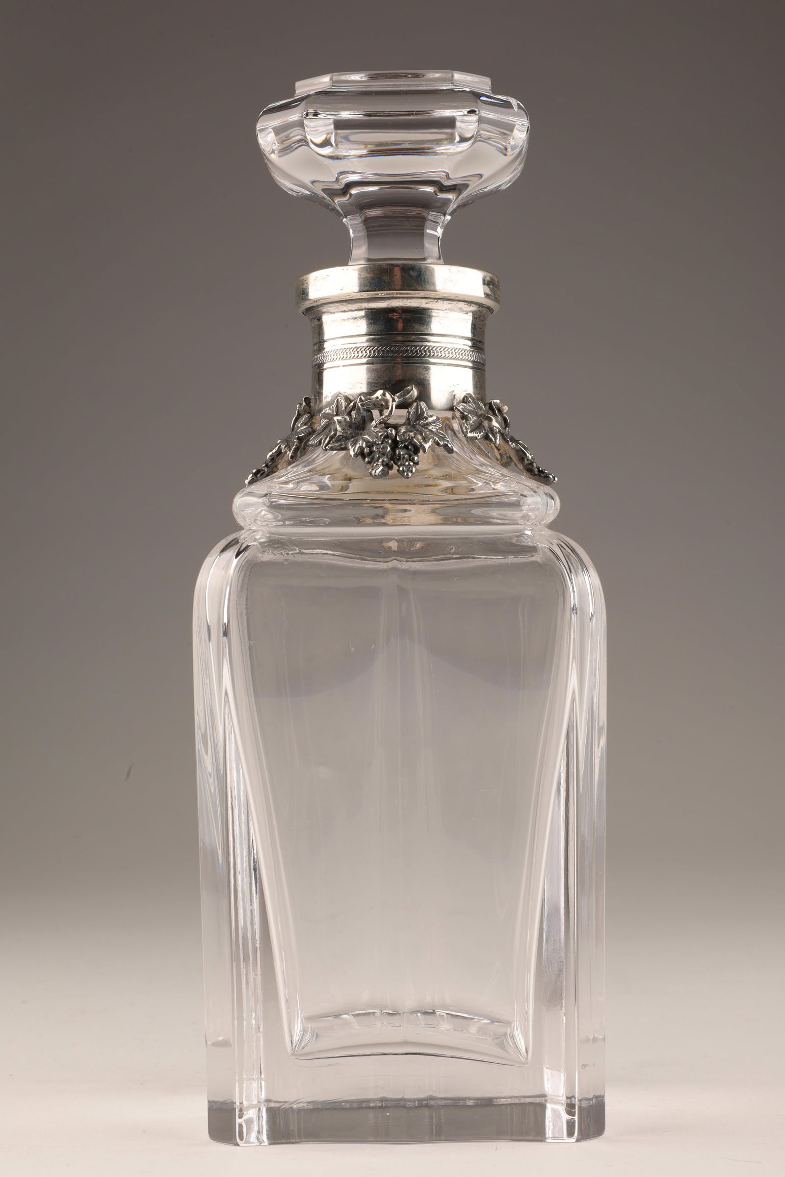 Antique Crystal Decanter Grapes 800 Silver Collar (1 of 6)