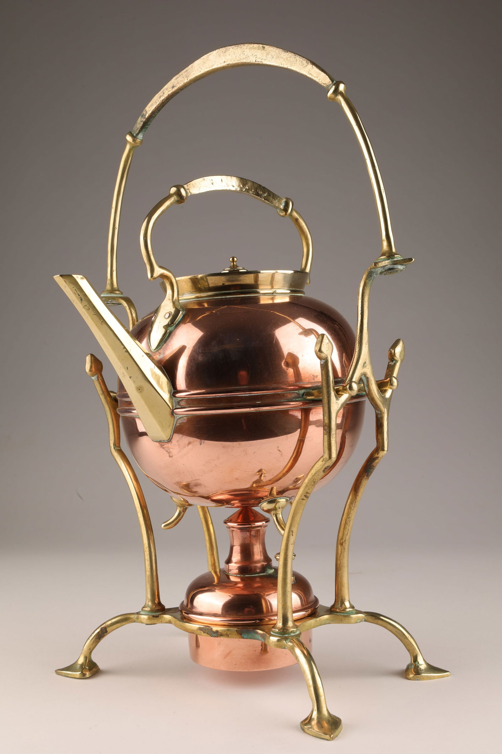 French Art Nouveau Copper Tipping Spirit Kettle (1 of 7)