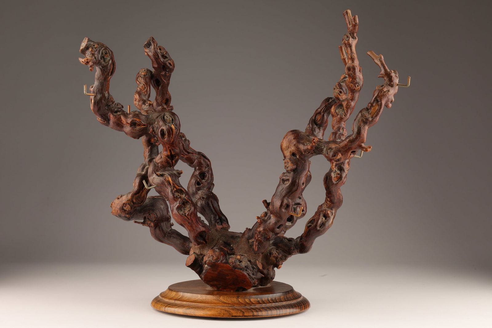 Chinese Gnarled Root Wood Sculpture Display Stand (1 of 5)