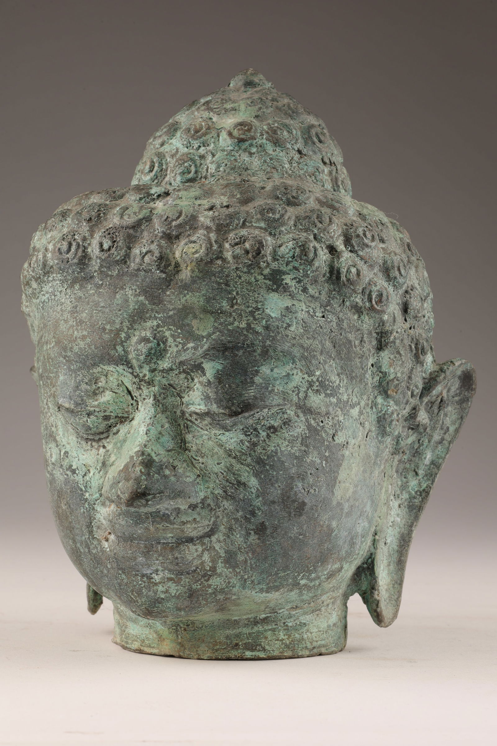 Antique Chinese or Thai Bronze Buddha Head (1 of 6)
