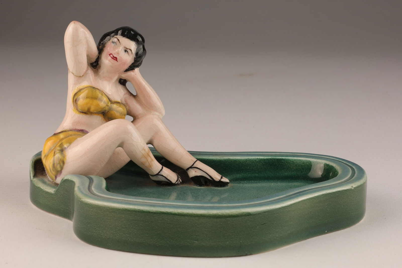 1950s Porcelain Tray Vide Poche Pin Up Beauty (1 of 7)
