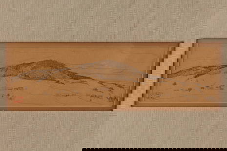 Clarence Gagnon Drawing, Landscape Baie St Paul: Clarence Alphonse Gagnon R.C.A. (1881 - 1942), Canada, pencil drawing on paper entitled Landscape Baie St. Paul, with atelier stamp in left corner marked Atelier Gagnon, set in wood frame, with Walter