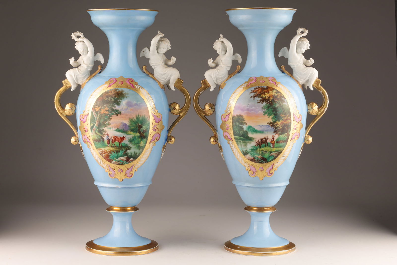 Pair Limoges Henri Ardant and Co Landscape Vases (1 of 14)