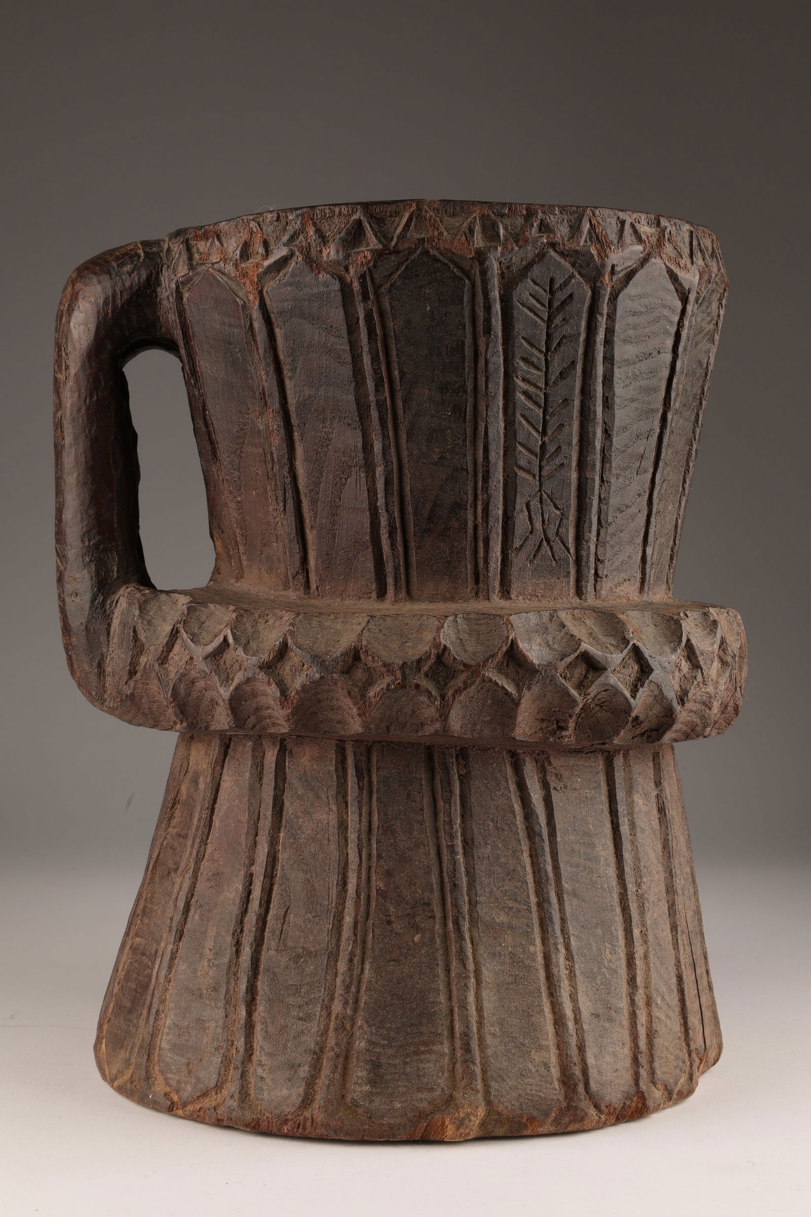 Large Middle Eastern Nuristani Wooden Mortar (1 of 9)