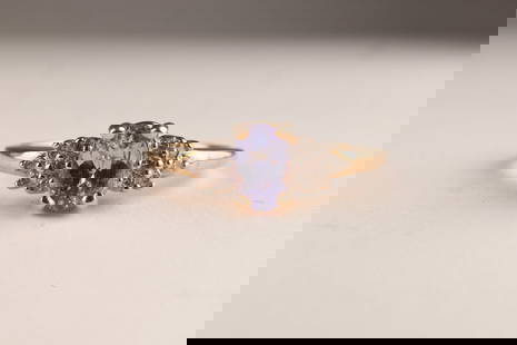 10K Gold Amethyst and Diamonds Engagement Ring: 10K Gold Amethyst and Diamonds Engagement Ring, Size 8.2 grams total weight. Marked 10K.