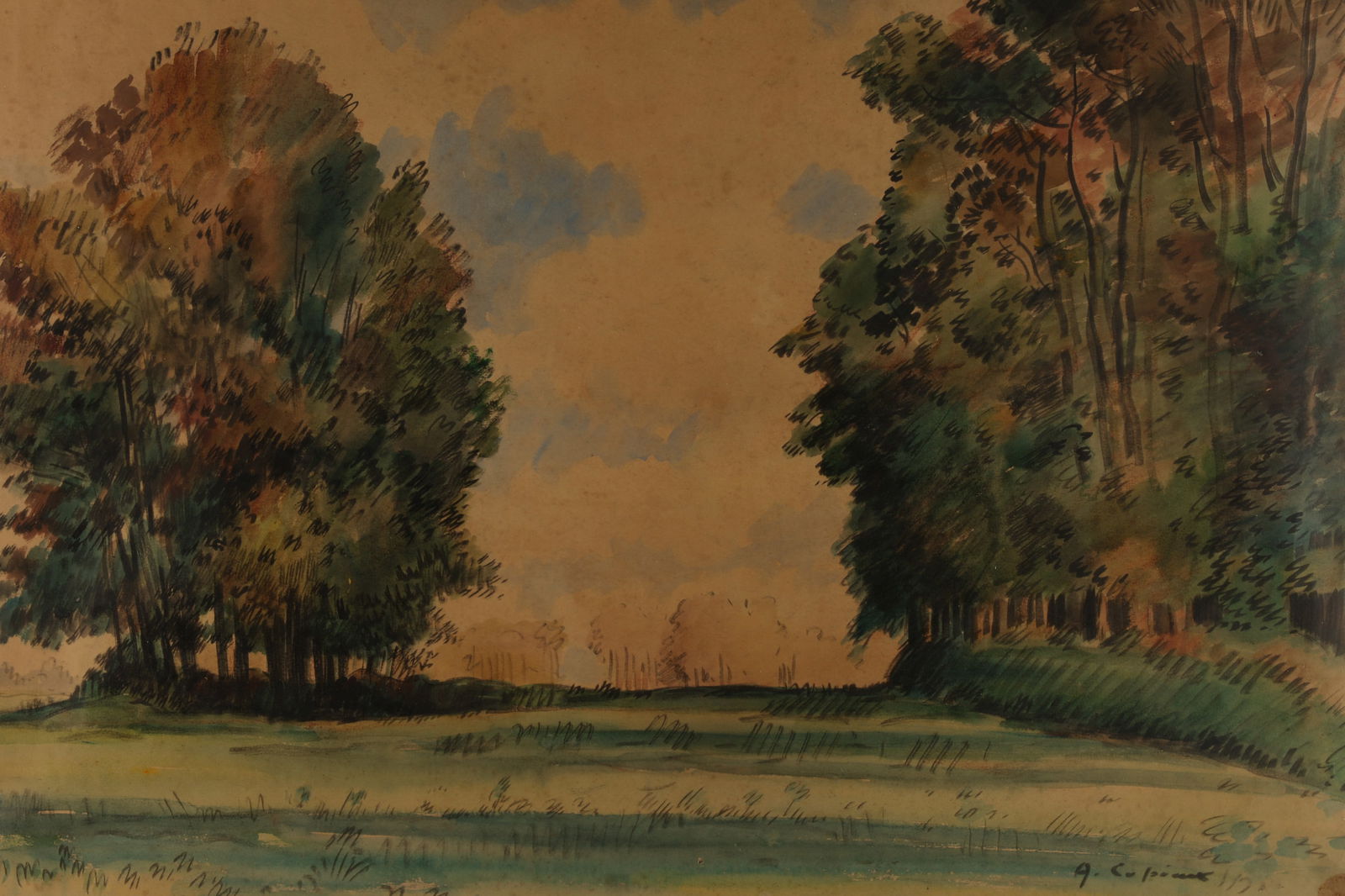 Albert Copieux French Watercolour Landscape (1 of 5)