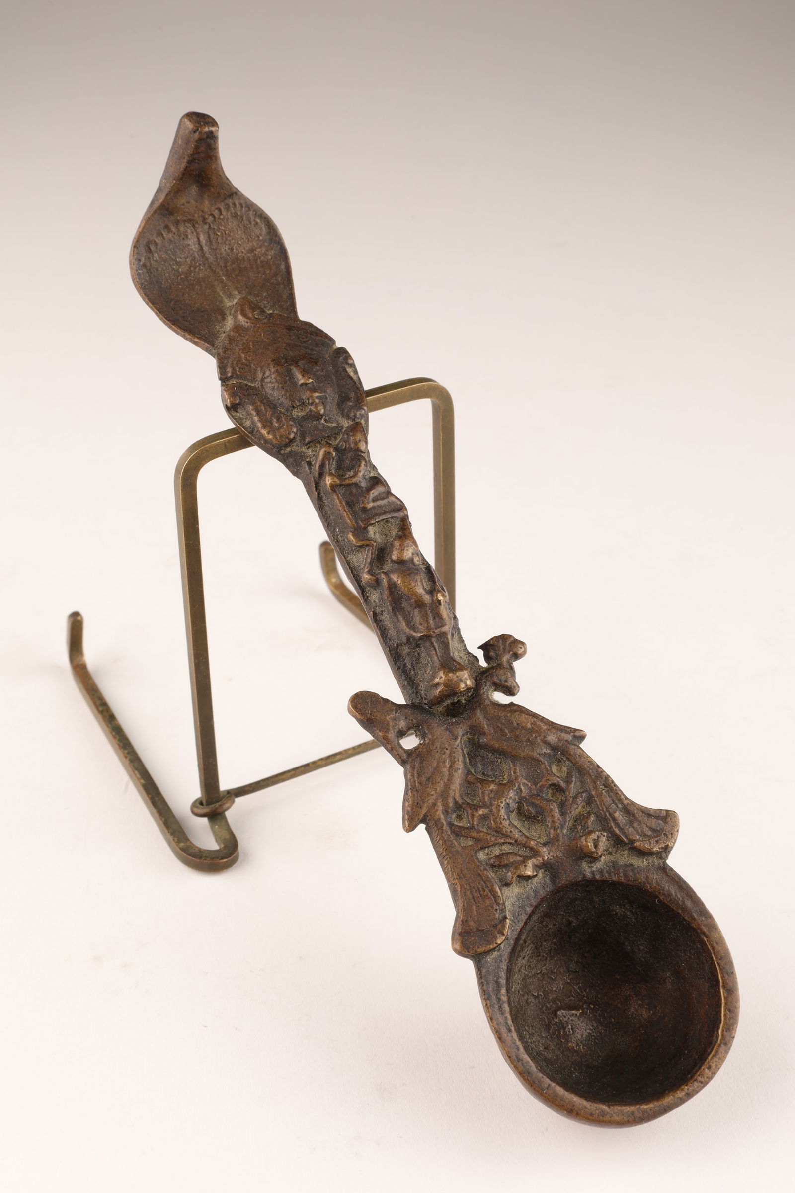 Antique Indian Bronze Prayer Puja Holy Water Spoon (1 of 6)