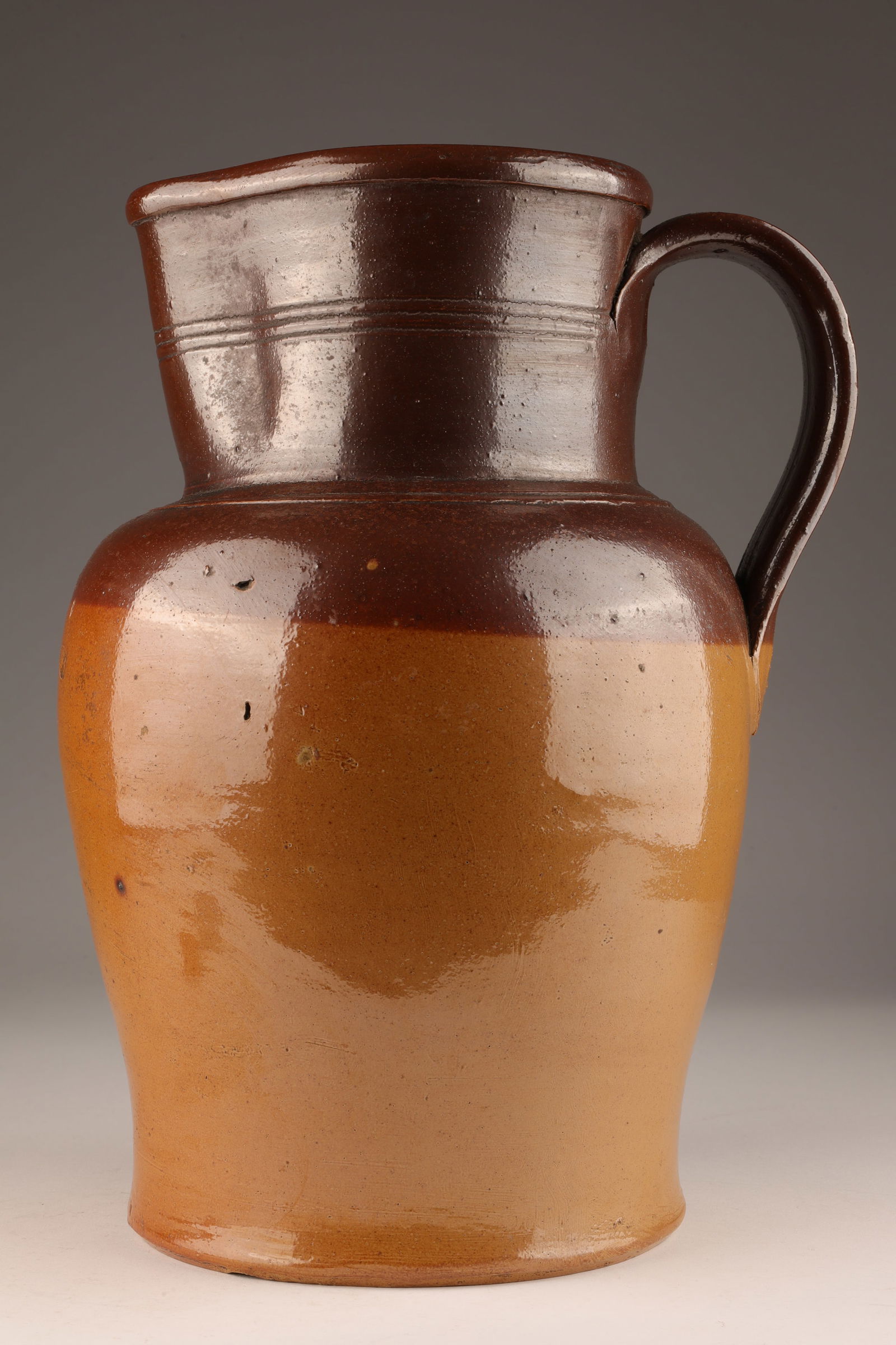 Large 19th C Antique Glazed Stoneware Pitcher (1 of 5)