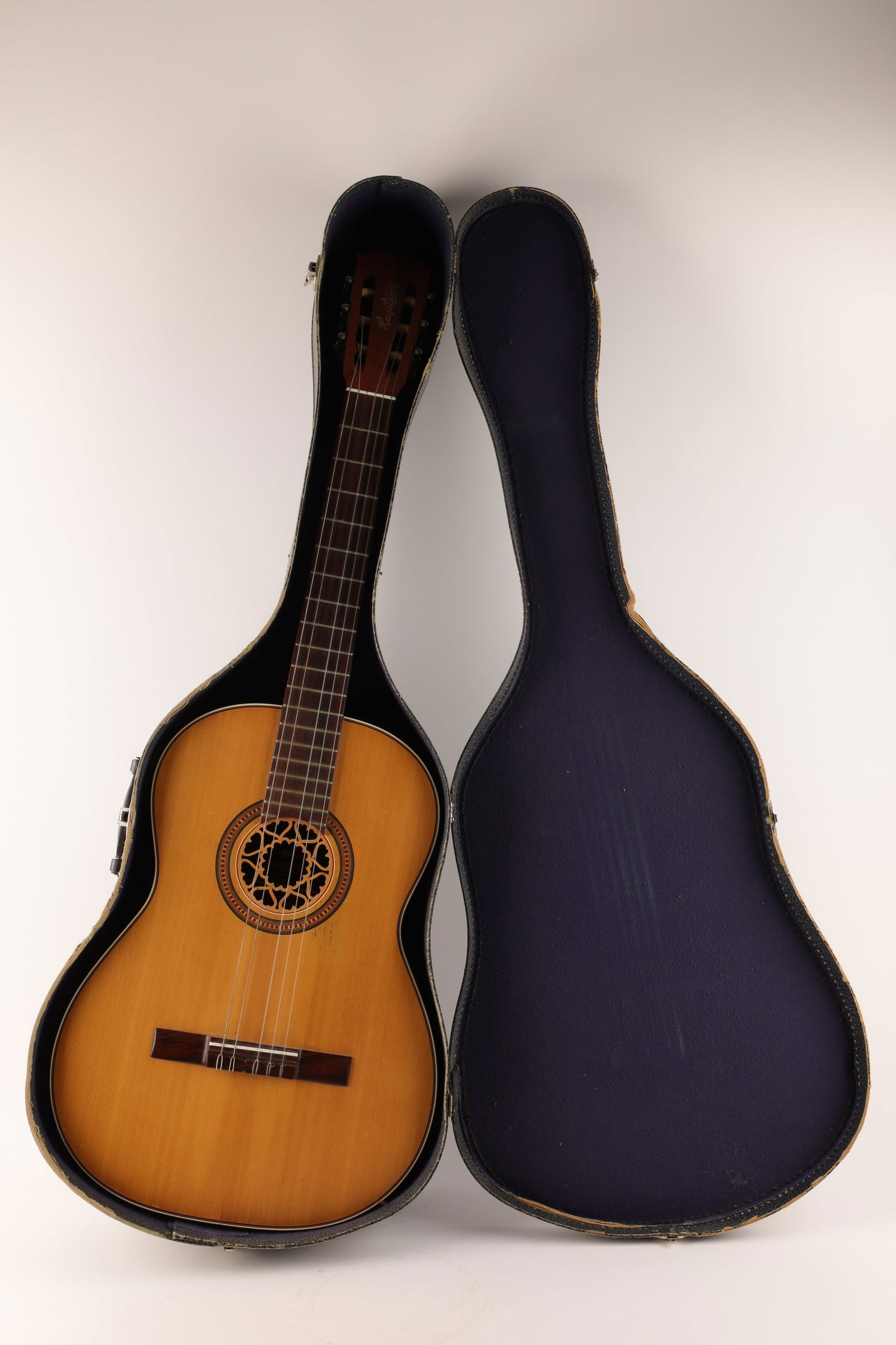 1960s Hagstrom Acoustic Guitar Model HC4: 1960s Hagstrom Acoustic Guitar Model HC4, Serial Number 129117. In very good condition, no splitting, lifting or warping. Some wear to top related to playing. With original case.