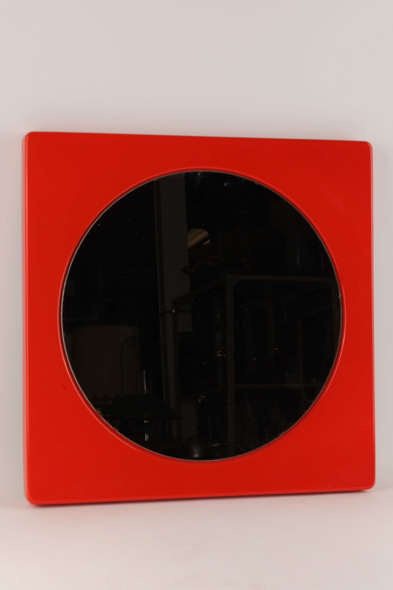 Orange Metal Enamel Space Age MCM Mirror (1 of 5)