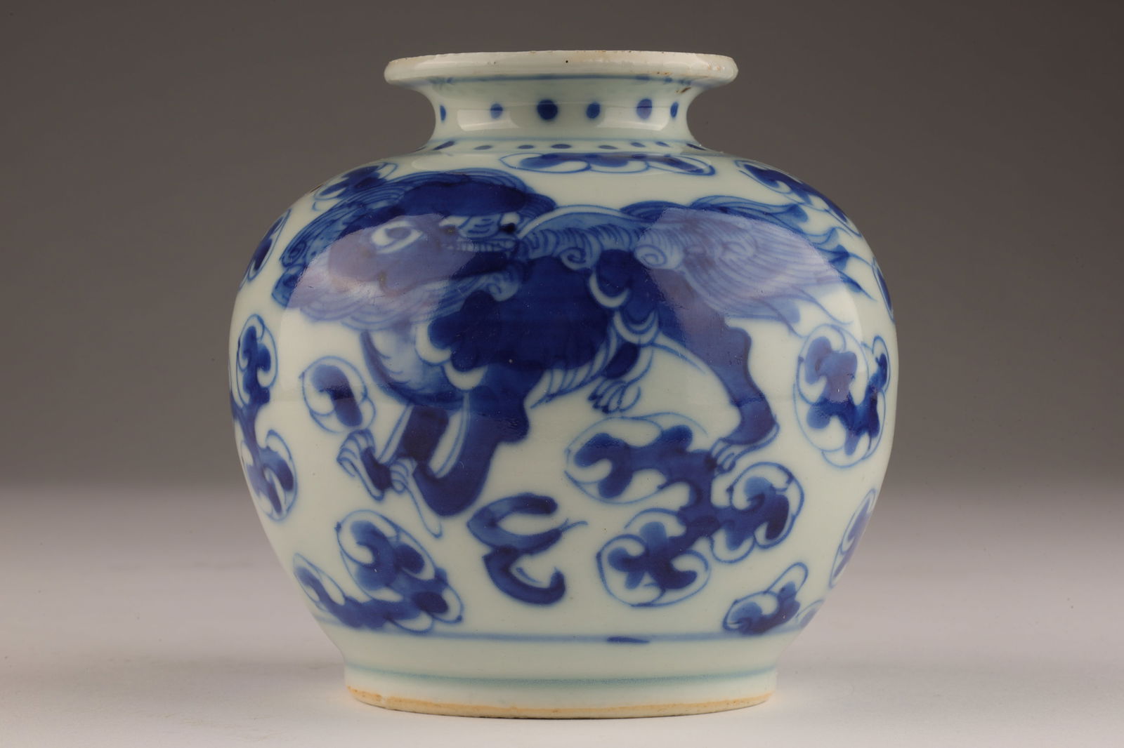 Antique Chinese Blue White Brush Washer Vase (1 of 13)