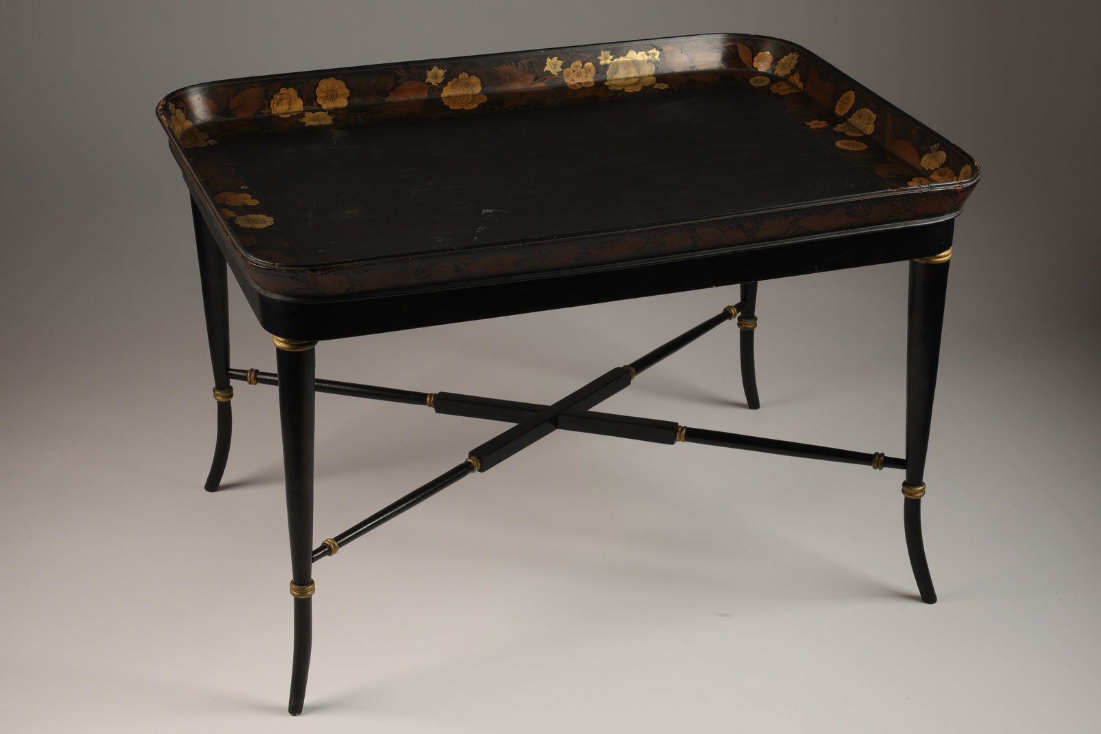 Victorian Papier Mache Coffee Table Ebonized Wood (1 of 5)
