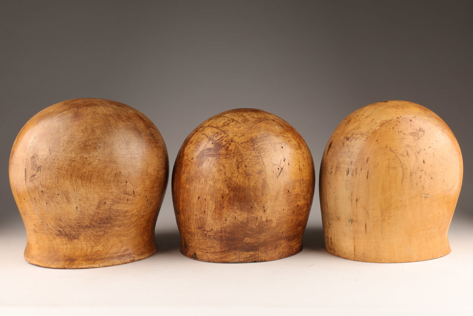 Lot of Antique Wood Millinery Head Hat Molds (1 of 7)