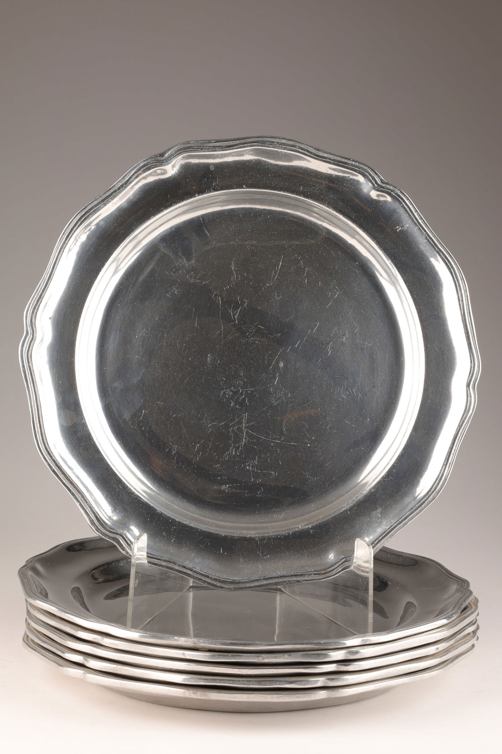 Set of 6 Wilton USA Pewter Charger Plates (1 of 6)