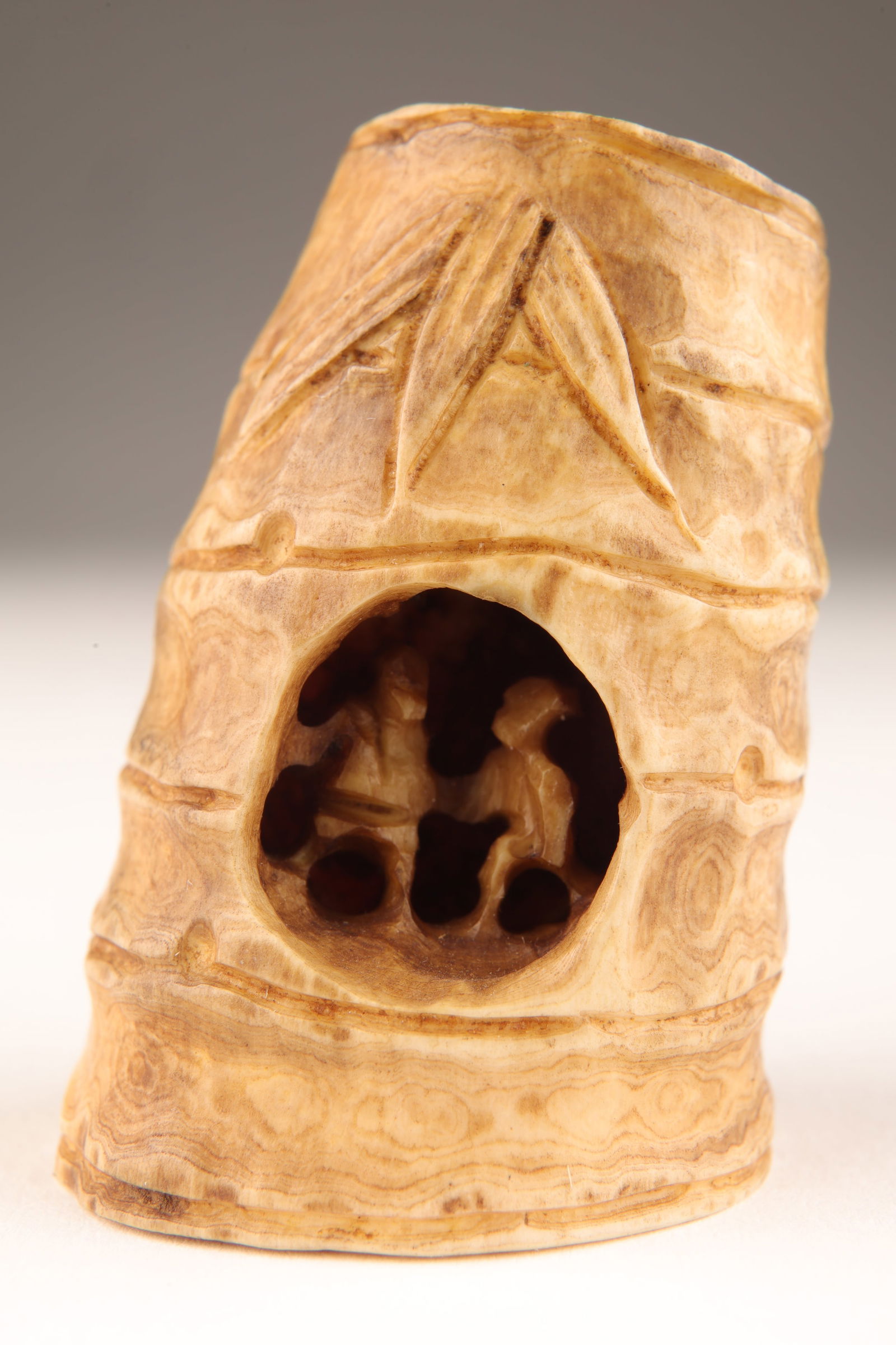 Japanese Carved Signed Netsuke Figures in Bamboo (1 of 7)