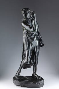 Auguste Rodin (1840-1917) Pierre de Wissant: **PLEASE NOTE: WE WILL NOT ACCEPT ONLINE BIDS FOR THIS LOT. PLEASE CONTACT THE AUCTION HOUSE DIRECTLY TO BID**Auguste Rodin (1840-1917) Pierre de Wissant, Second Maquette, Bronze with Brown Patina. Si