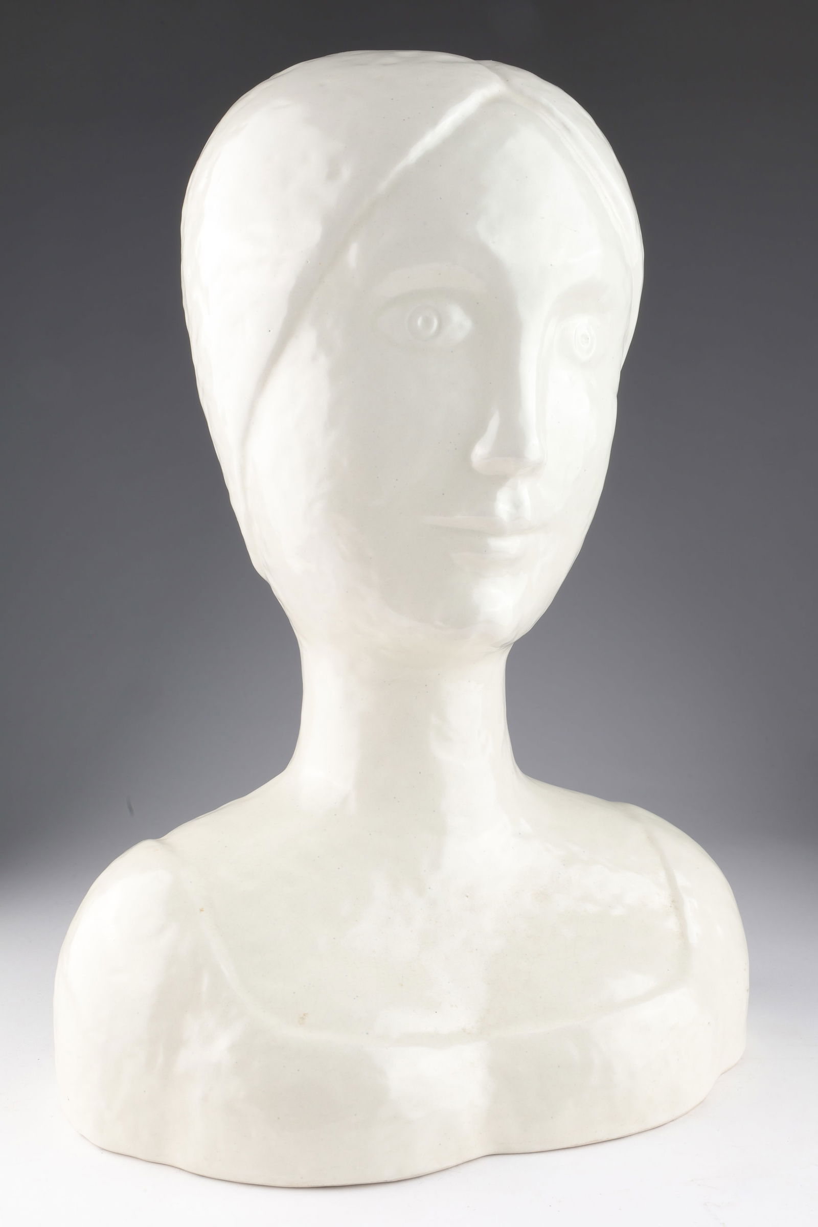 Modernist White Ceramic Female Bust (1 of 8)