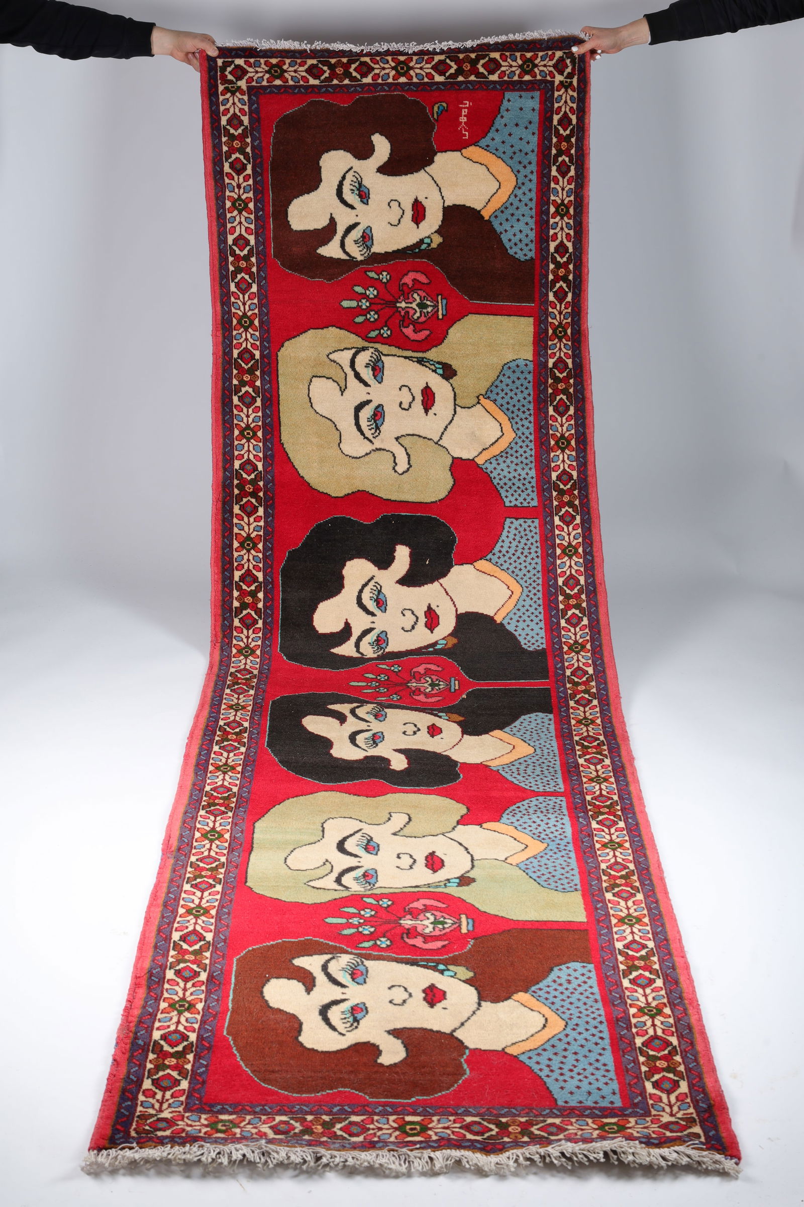 Signed Middle Eastern Pictorial Runner Carpet (1 of 5)
