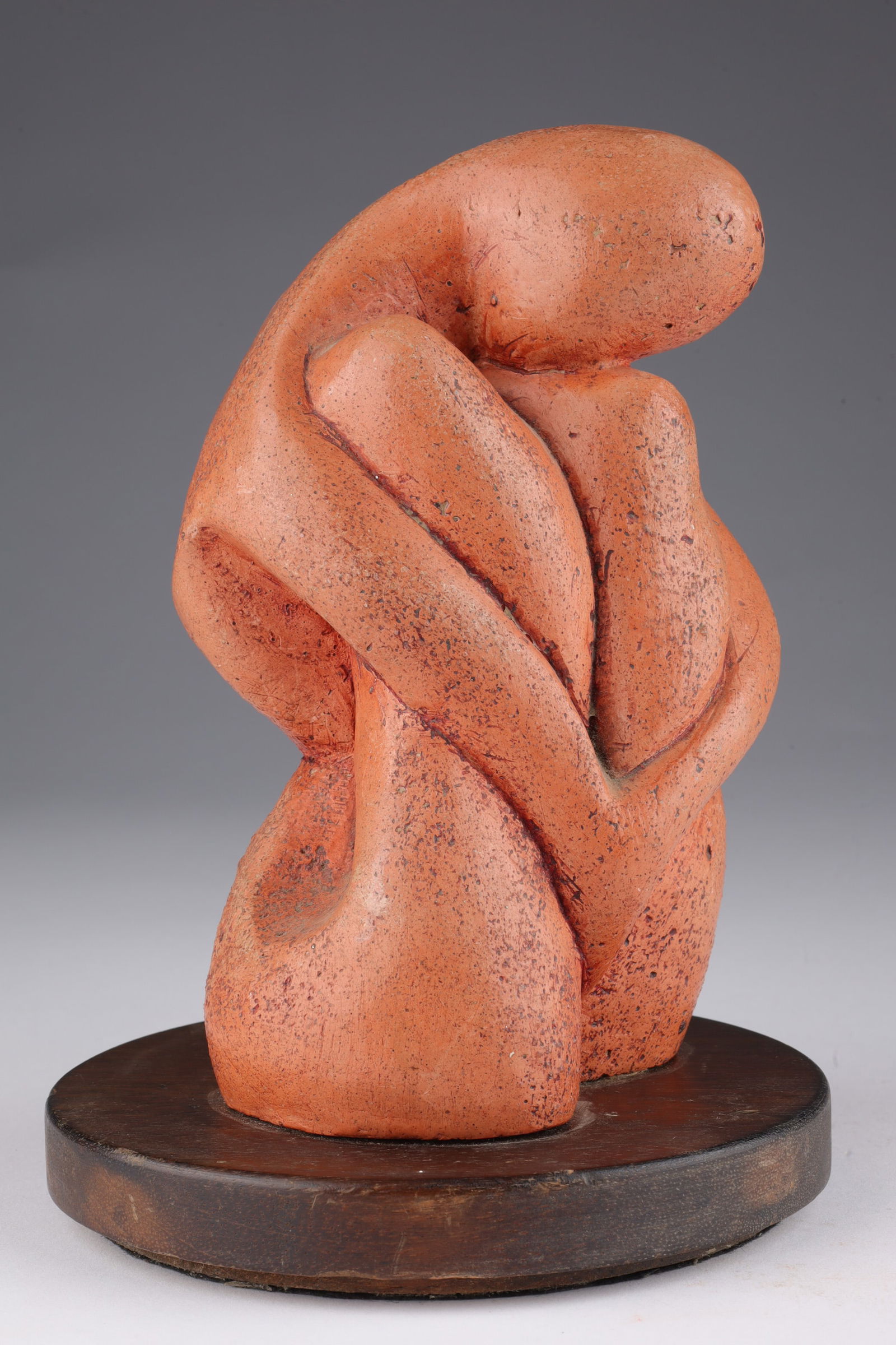 Modernist Statue Sculpture Lovers Signed Ellen: Modernist Statue Sculpture of Two Figures in an Embrace, Signed Ellen Number 24, February 1982. 7 inches H x 5 W.