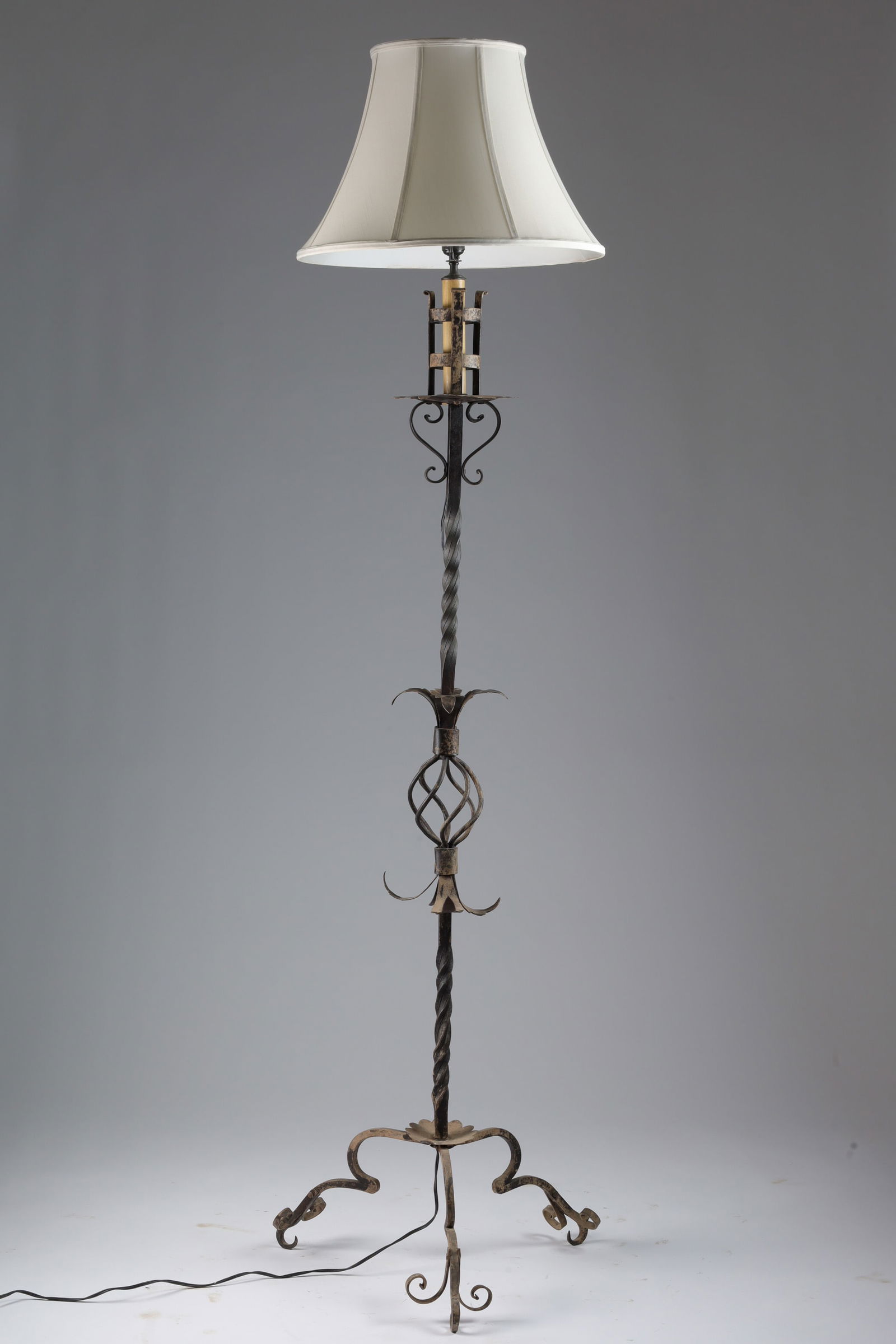 Spanish Style Wrought Iron Floor Lamp: Spanish Style Wrought Iron Floor Lamp. 74 inches H x 19 W.