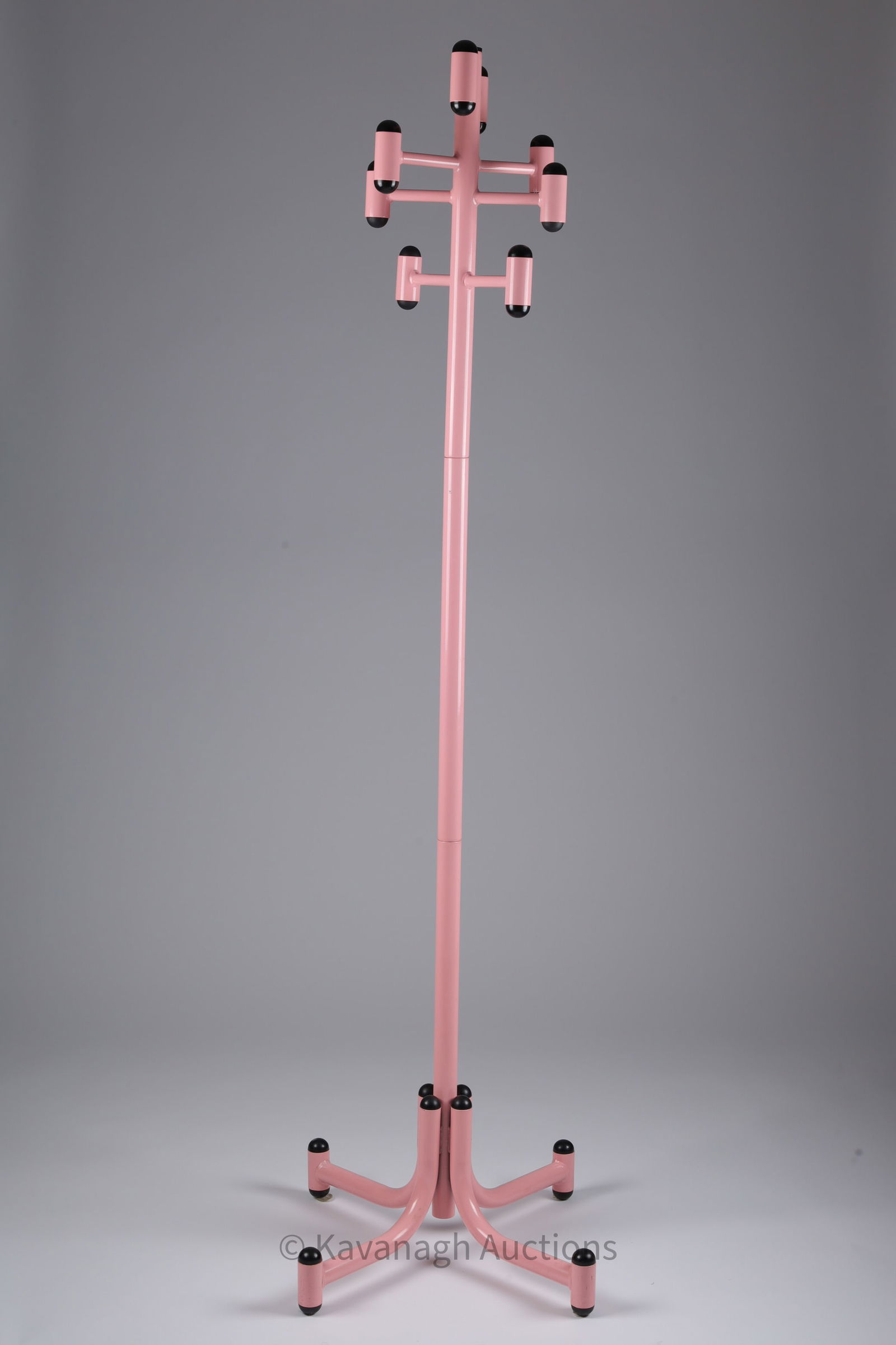 Retro Pink Tubular AMISCO Metal Coat Rack Stand (1 of 4)