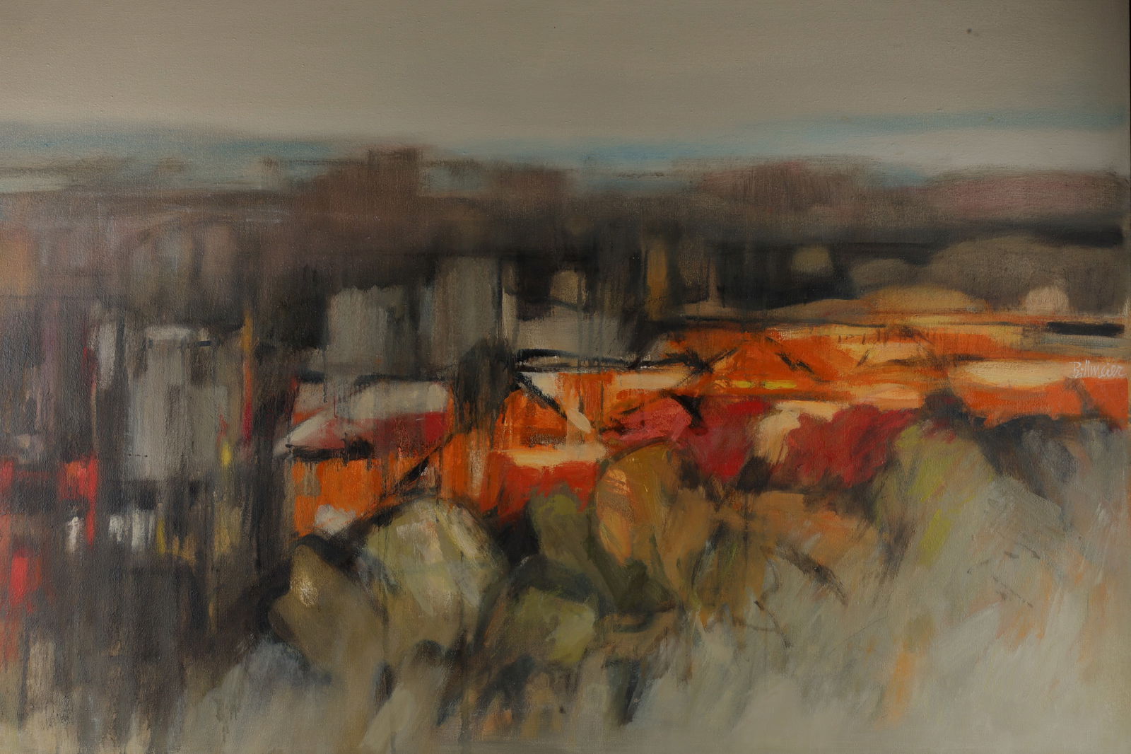 Richard Billmeier Large Abstract Oil Painting 1975 (1 of 6)