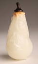 Antique Chinese White Jade Gourd Form Snuff Bottle