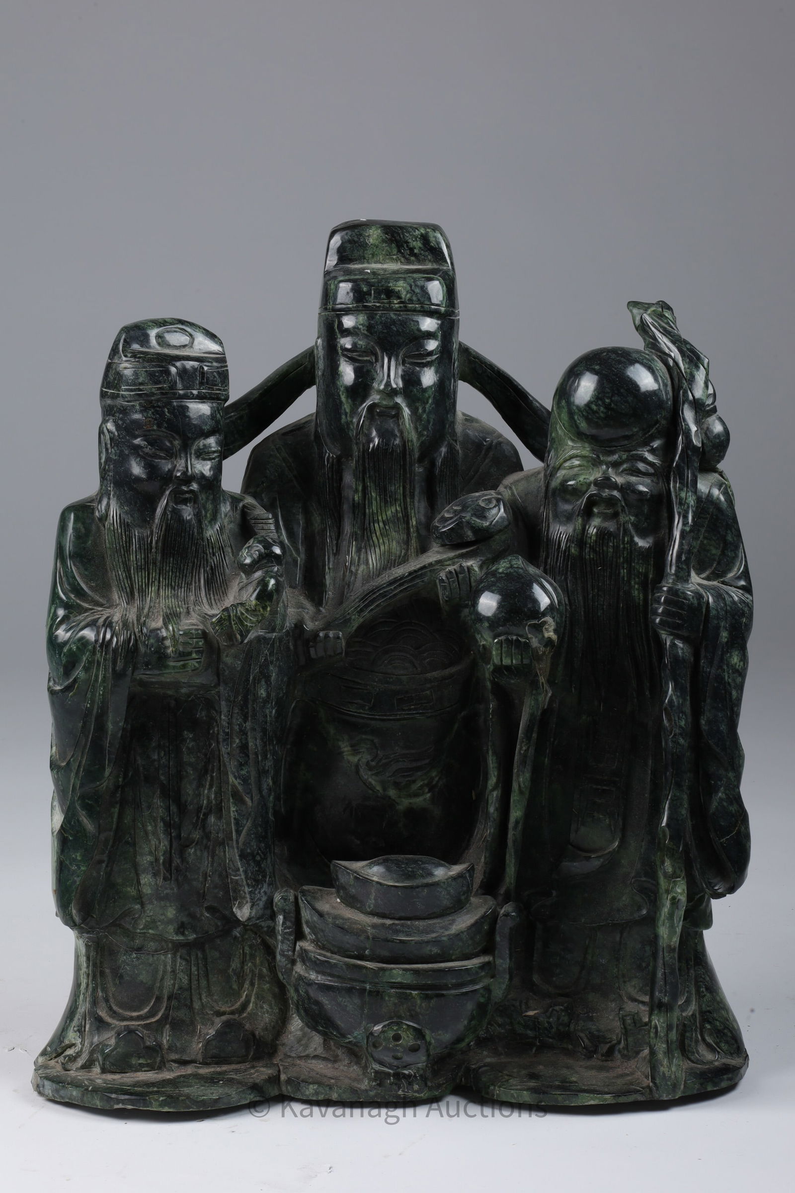 Large Chinese Carved Stone Figural Group Sculpture (1 of 5)