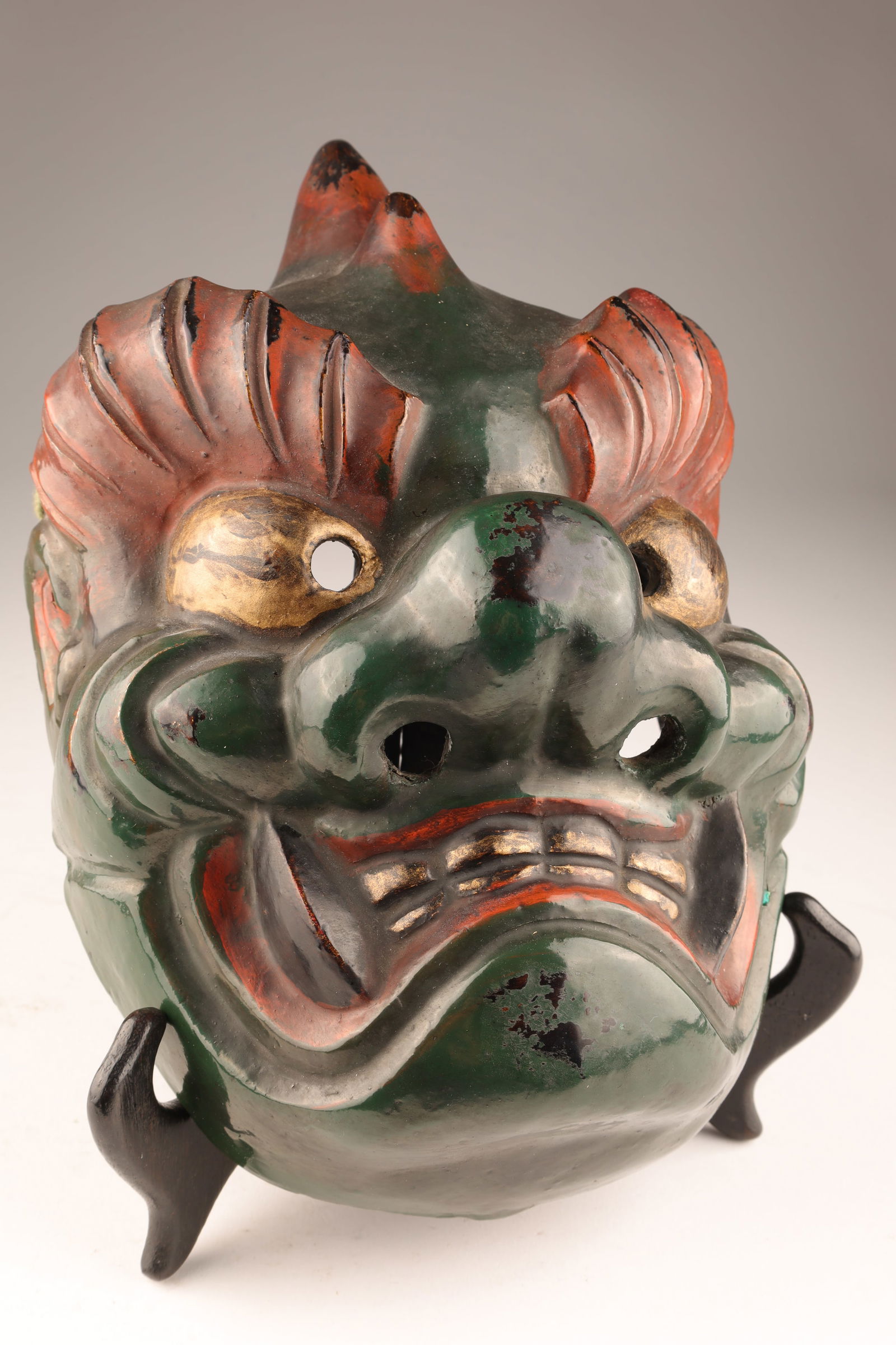 Signed Japanese Traditional Theatre Noh Oni Mask (1 of 5)