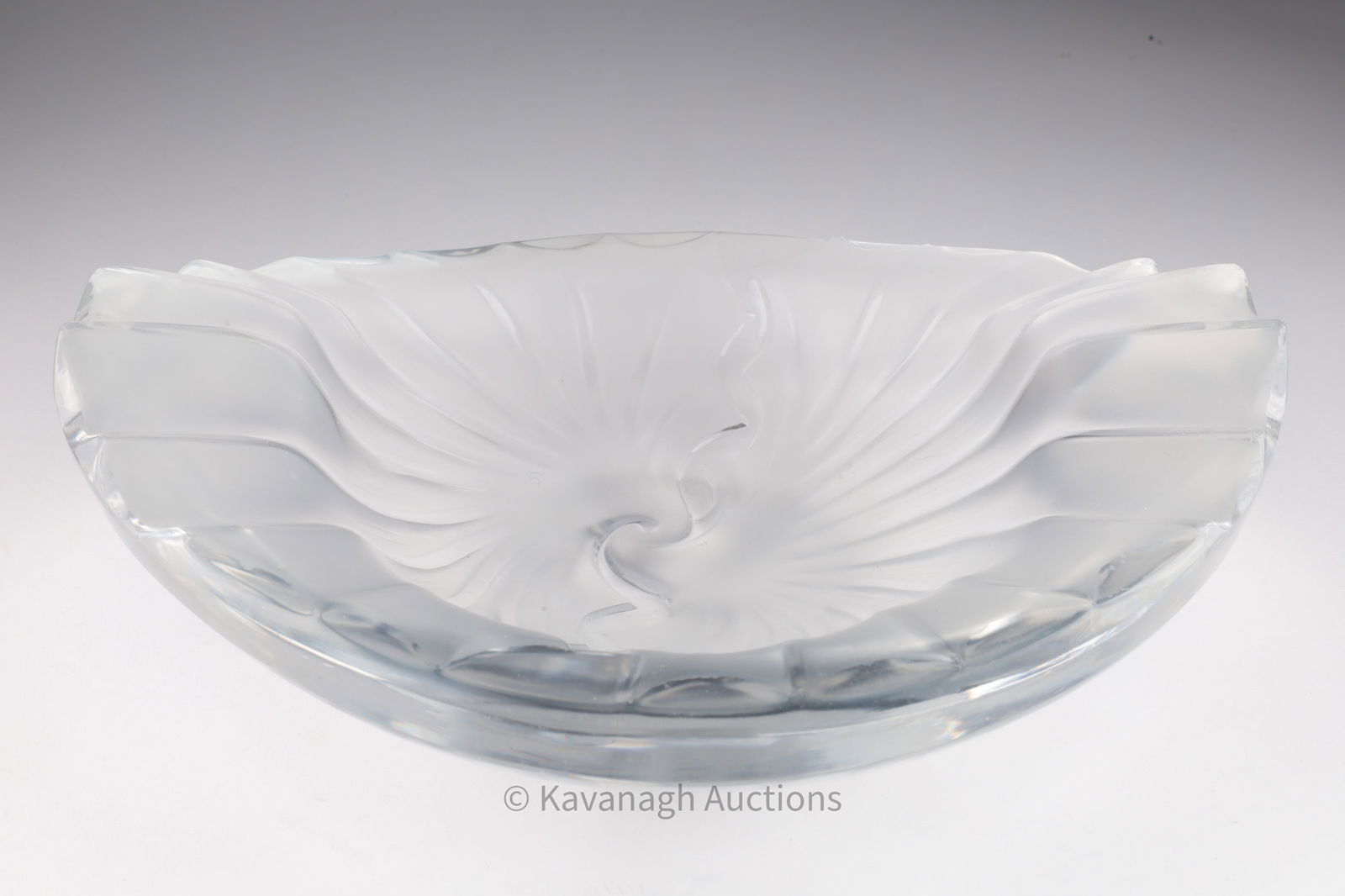 Lalique France Nancy Frosted Swirl Bowl Ashtray (1 of 6)