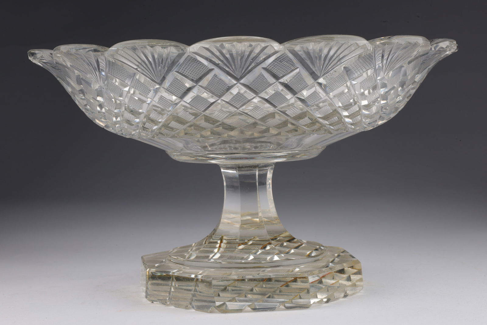 Anglo Irish Heavy Cut Crystal Low Comport 1840 (1 of 8)