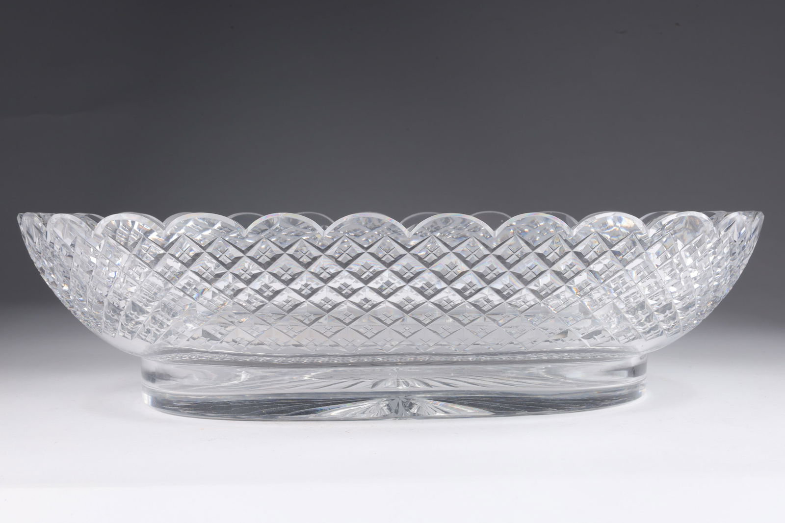 Anglo Irish Heavy Cut Crystal Oval Serving Bowl (1 of 10)