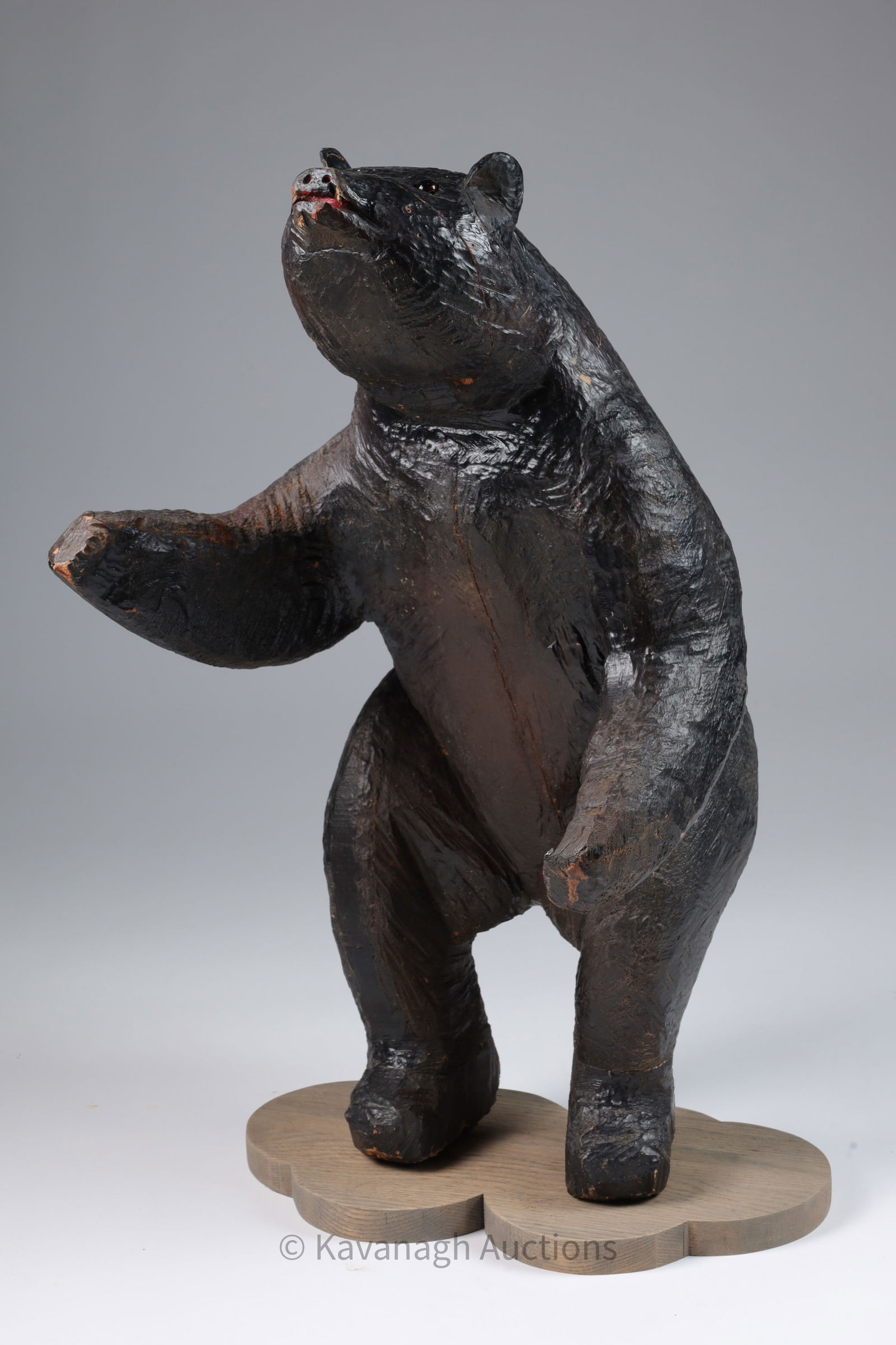 Large Folk Art Carved Quebec Hard Wood Bear (1 of 6)