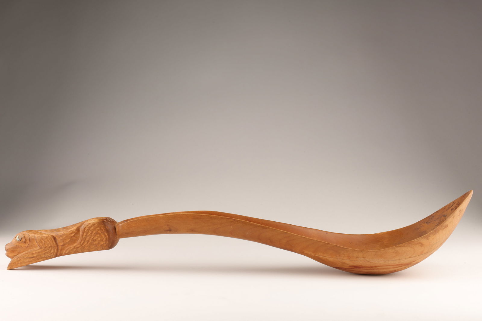 Tlingit Large Carved Cedar Ladle Animal Handle (1 of 6)
