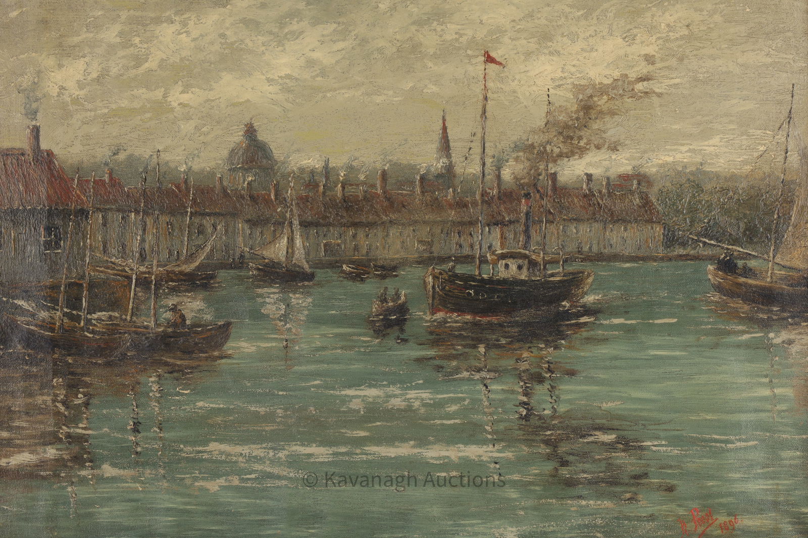 Henri Prost Impressionist Painting Harbour Scene (1 of 7)