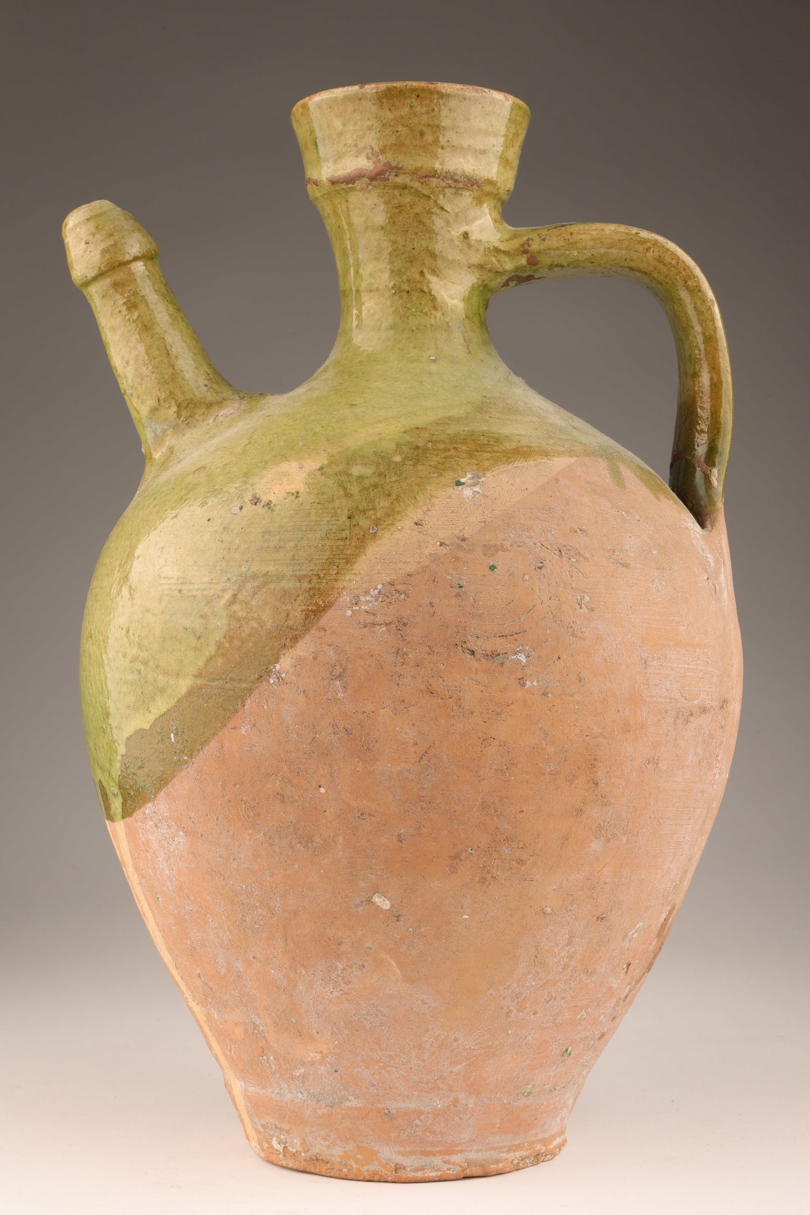 Antique Chinese Pottery Green Glazed Water Jug Jar (1 of 7)