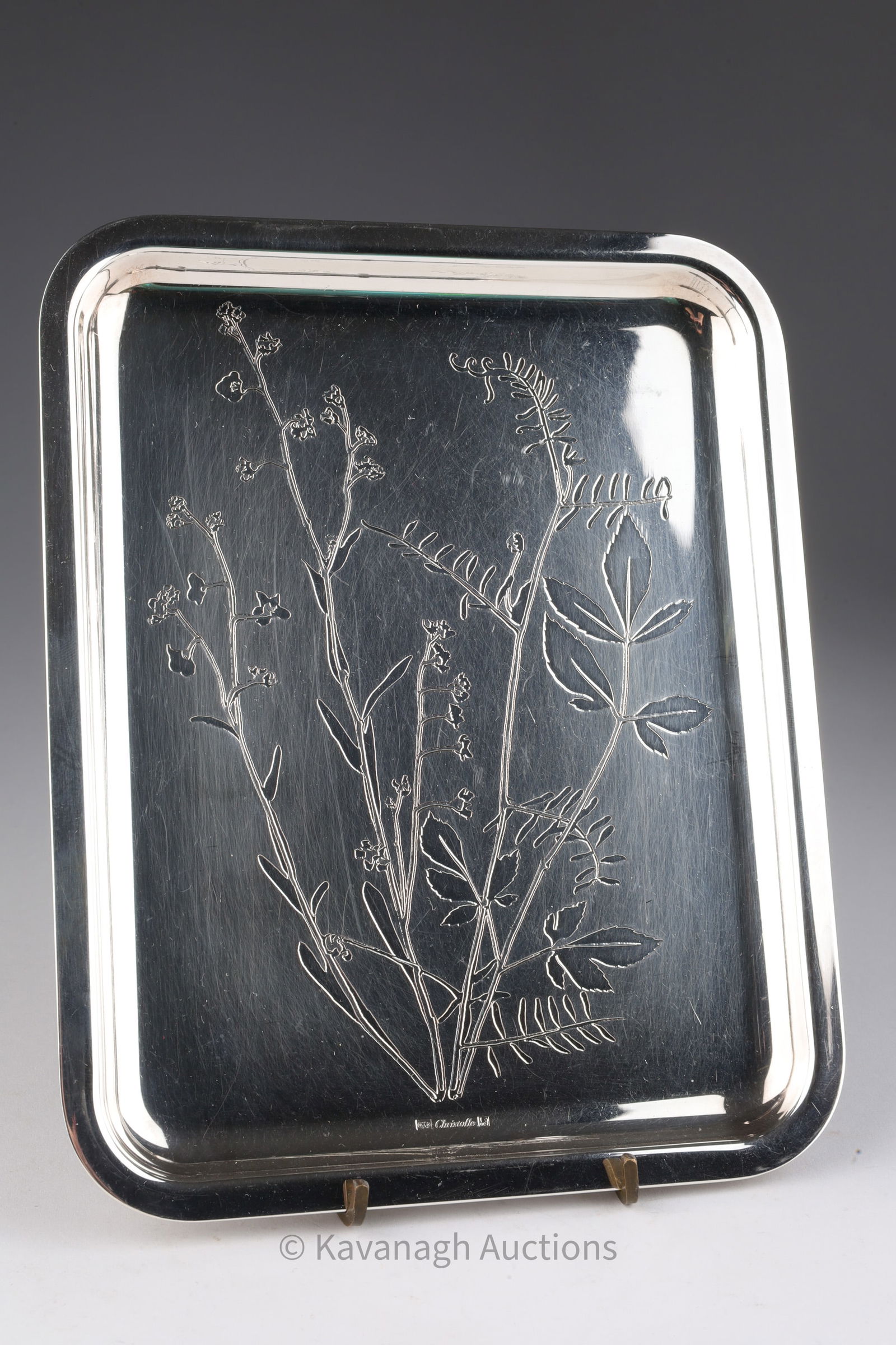 Christofle French Empreinte Nature Flower Tray (1 of 6)