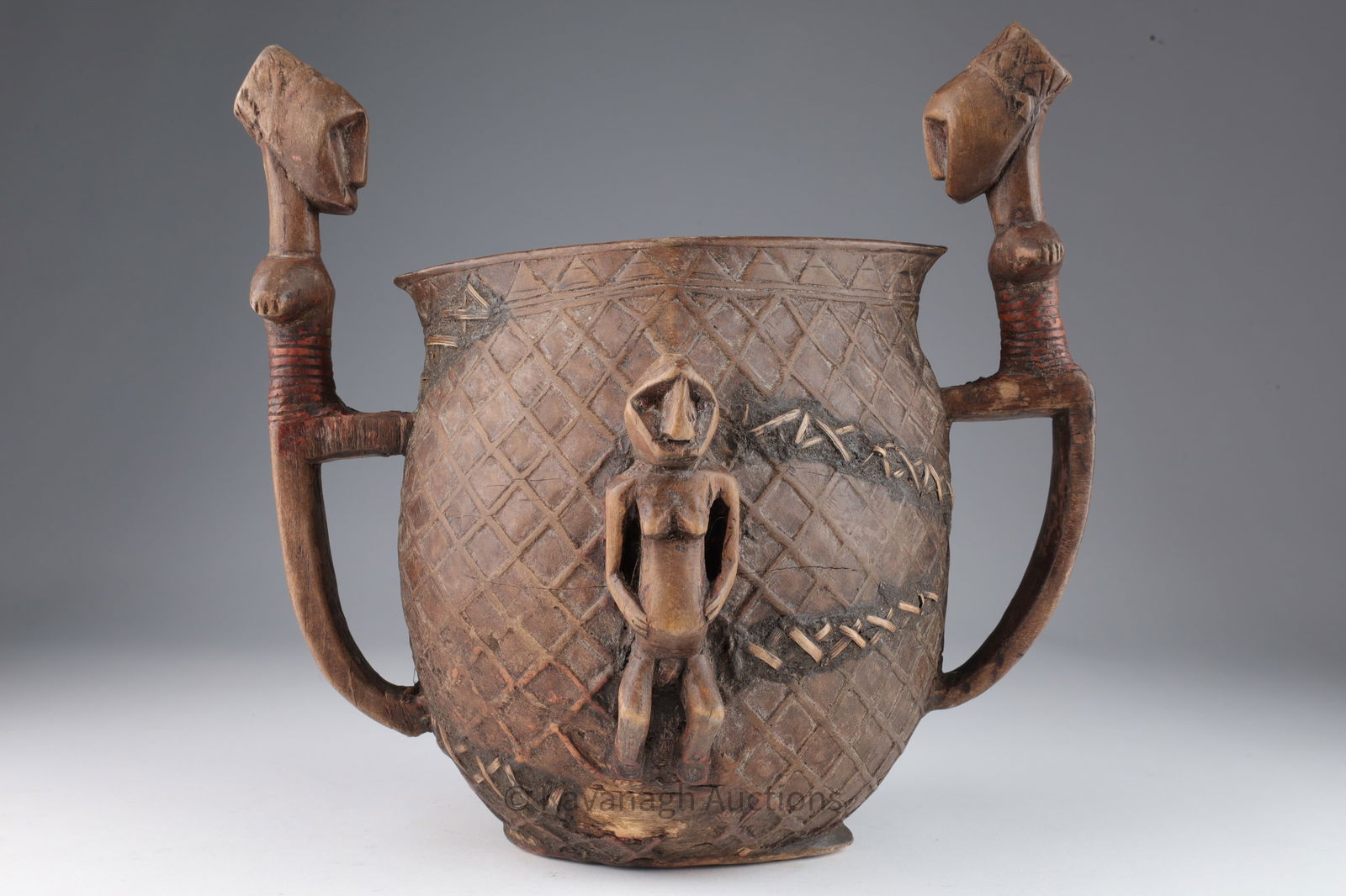 Wood Carved African Fertility Vessel Cup, Figures (1 of 8)