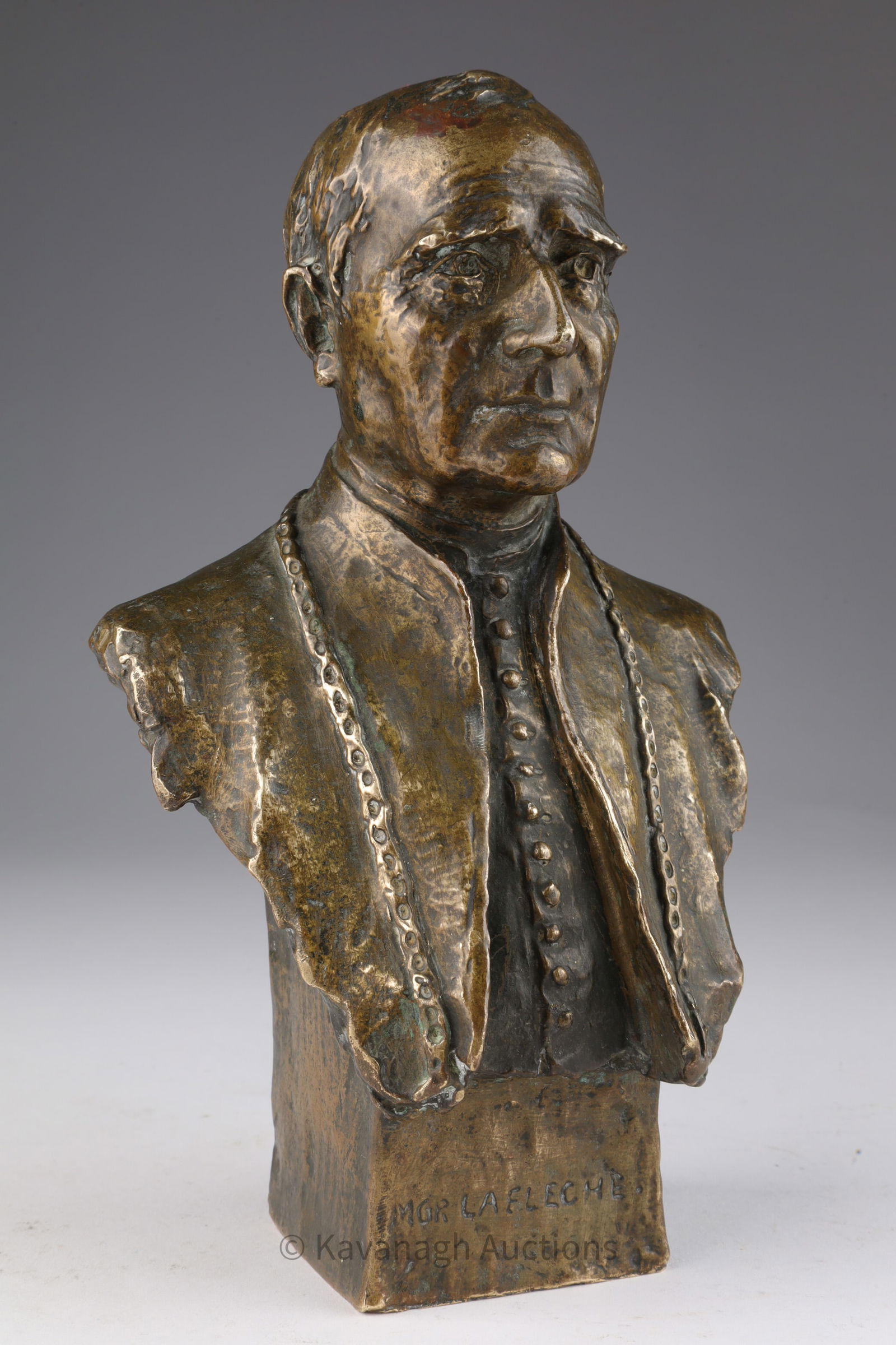 Elzear Soucy (1879-1970) Mgr Lafleche Bronze Bust (1 of 11)