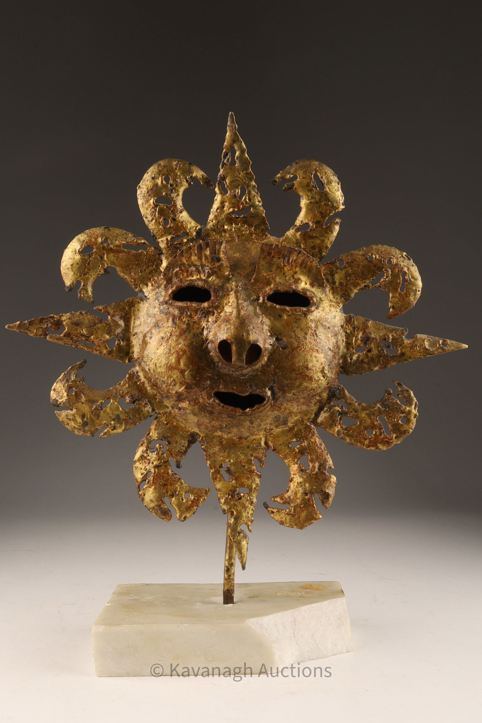 Emaus Talleres Style Brutalist Torch Art Gilt Sun (1 of 4)