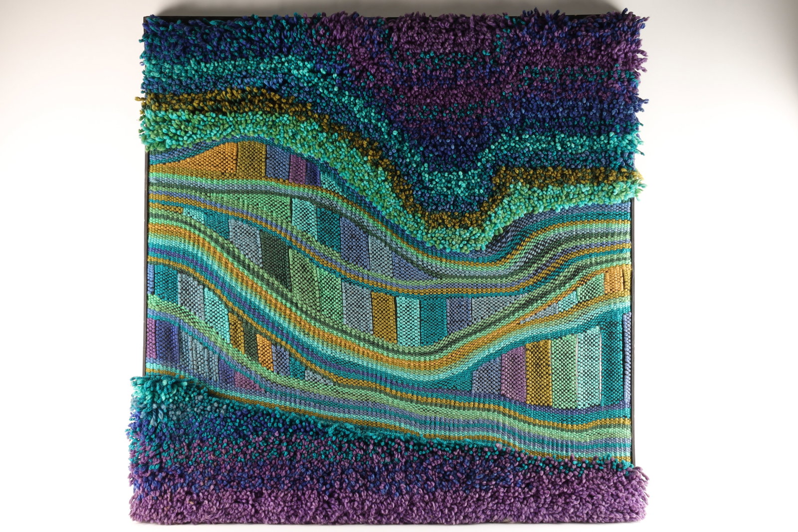 MCM Germany Framed Hooked Rug Rya Wall Hanging (1 of 11)